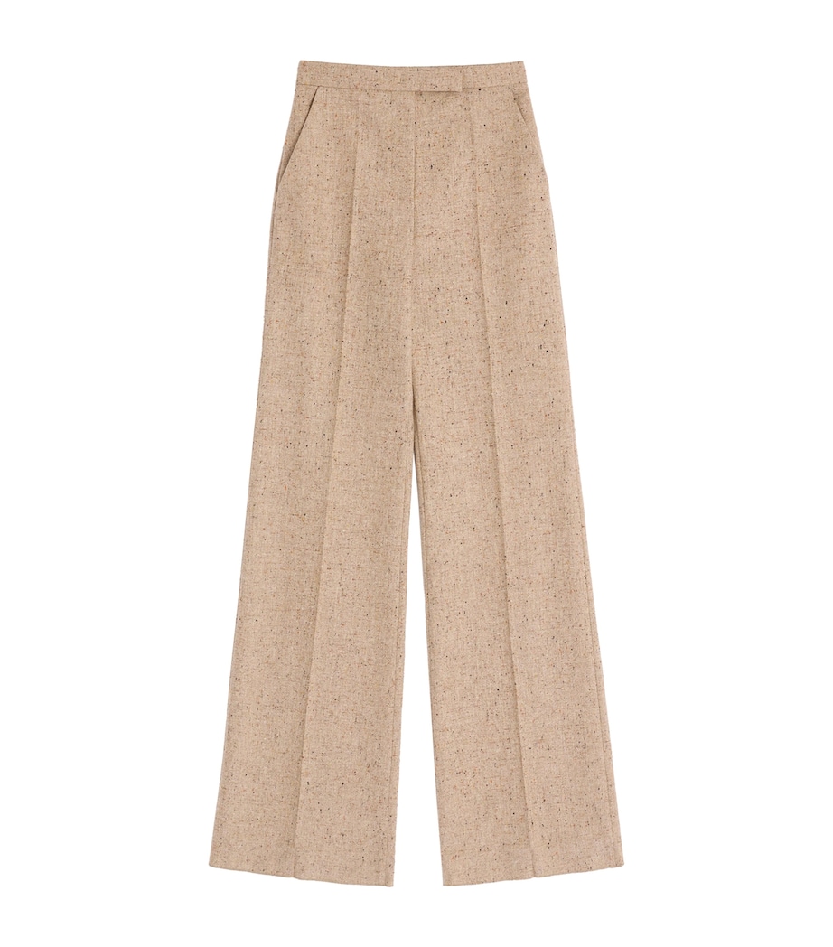 Valentino Womens Virgin Wool Wide-Leg Trousers Image 1