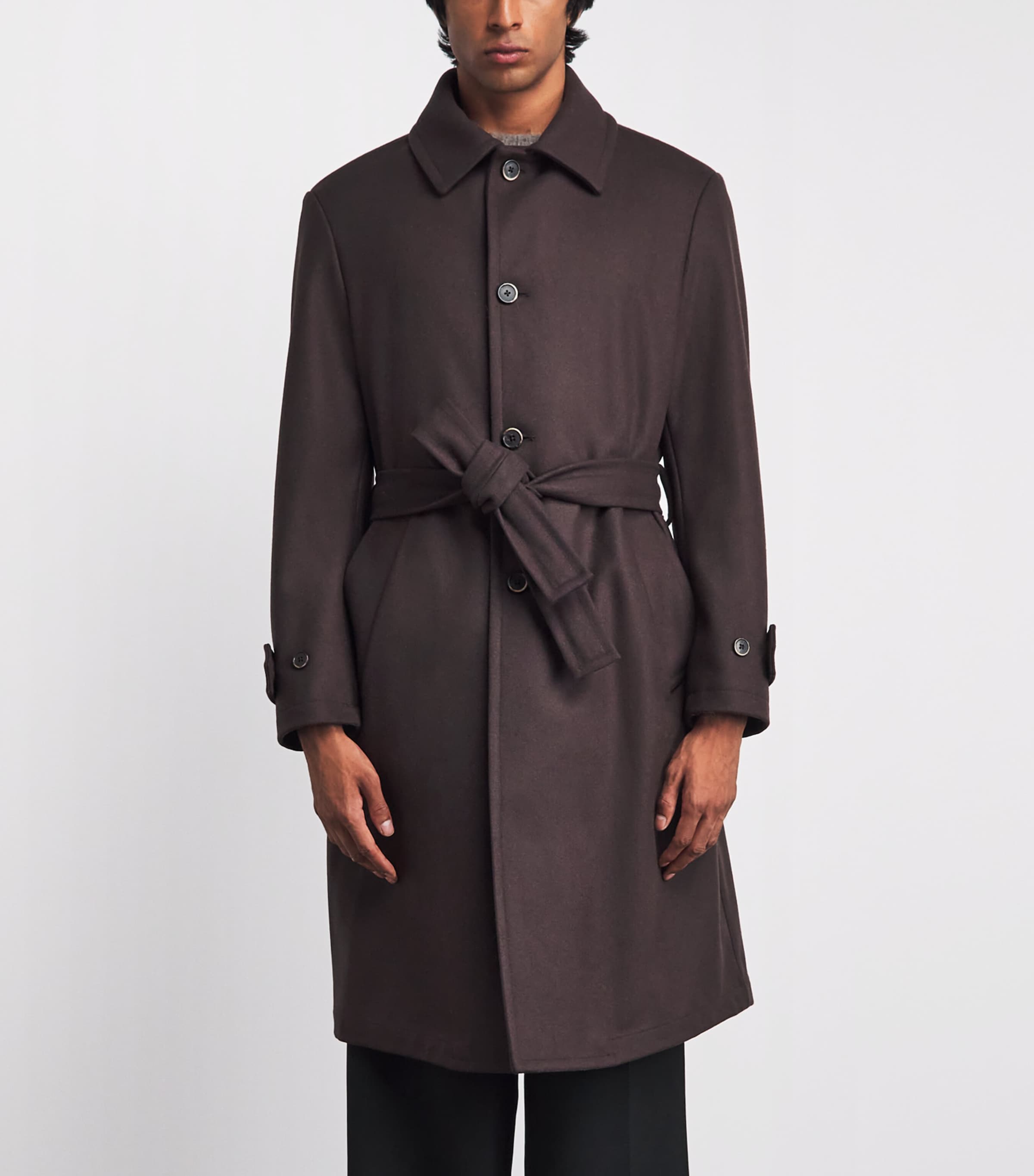 Barena Mens Wool-Blend Longline Overcoat Bruno Image 4