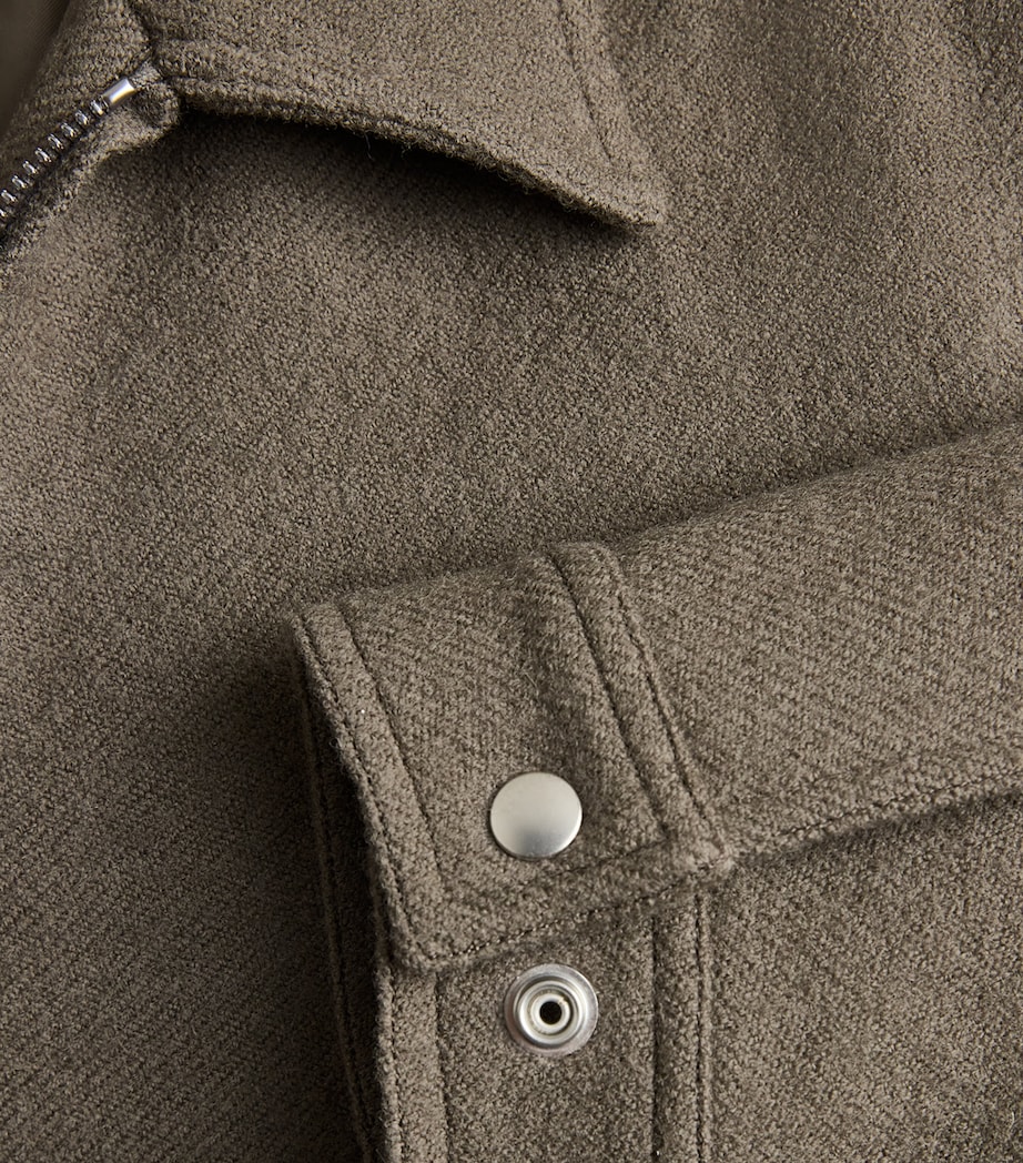 Rick Owens Mens Virgin Wool Brad Overshirt Dust Image 6
