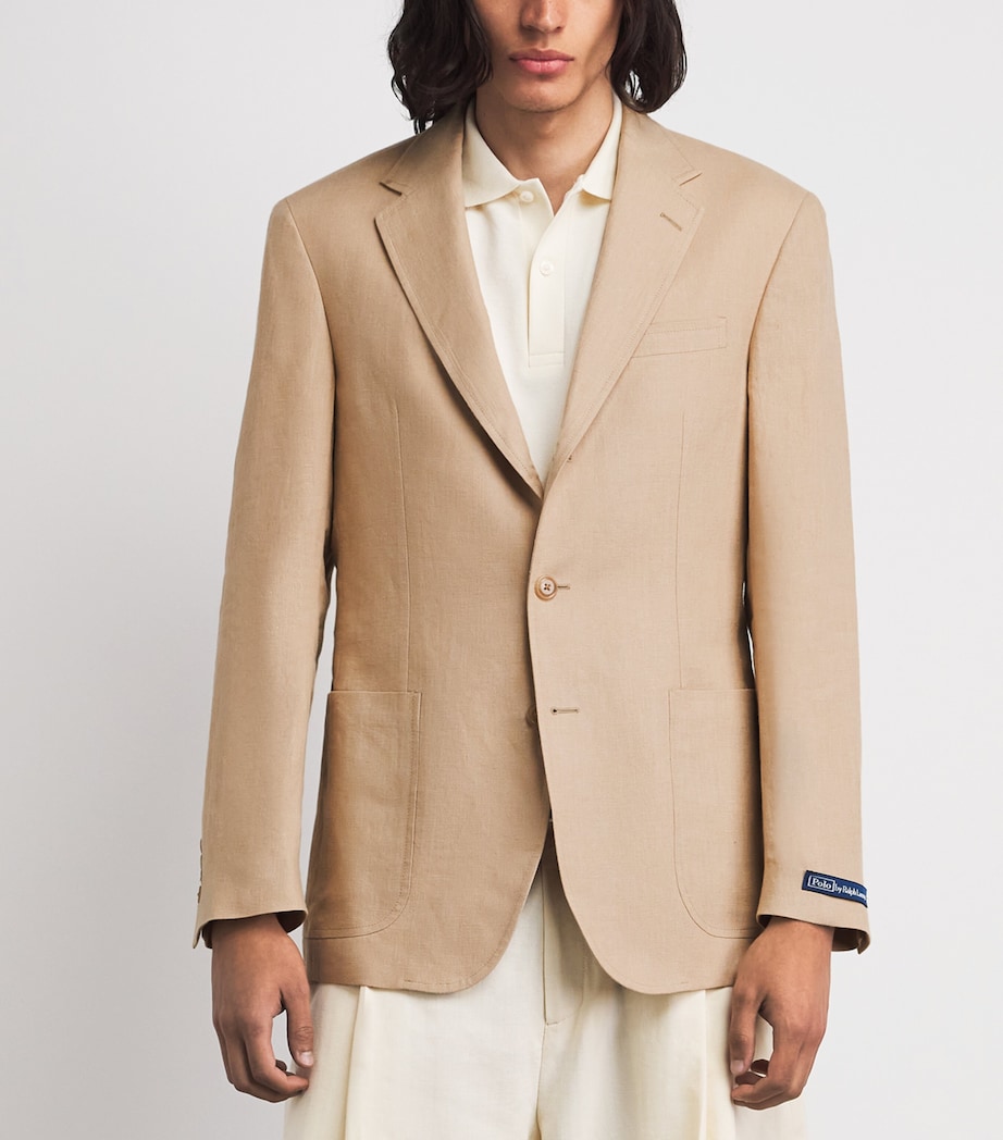 Polo Ralph Lauren Mens Linen Tailored Blazer Dune Tan Image 4