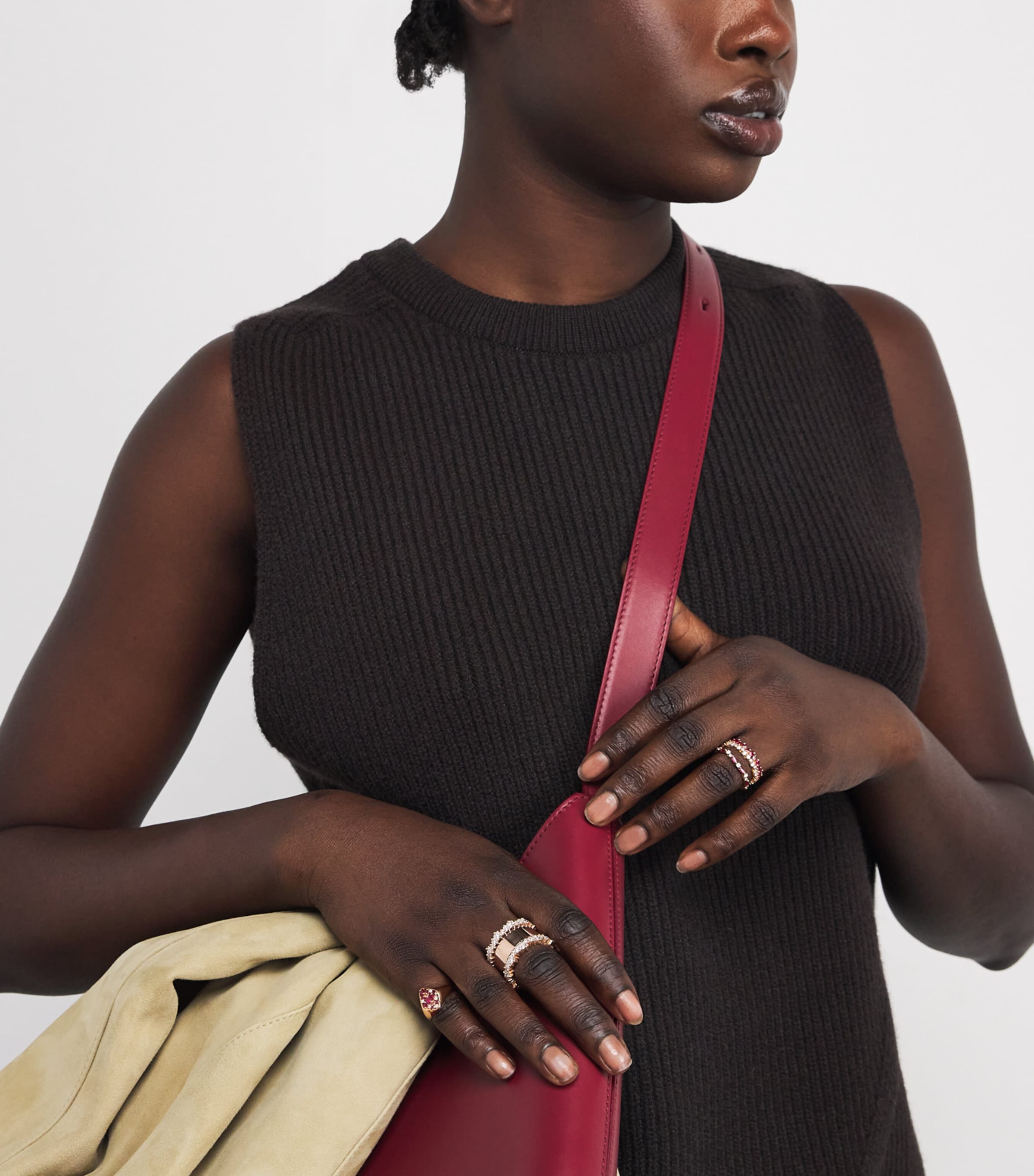 Rose Gold, Diamond and Ruby Princess Eternity Ring 18K RG/R Image 5