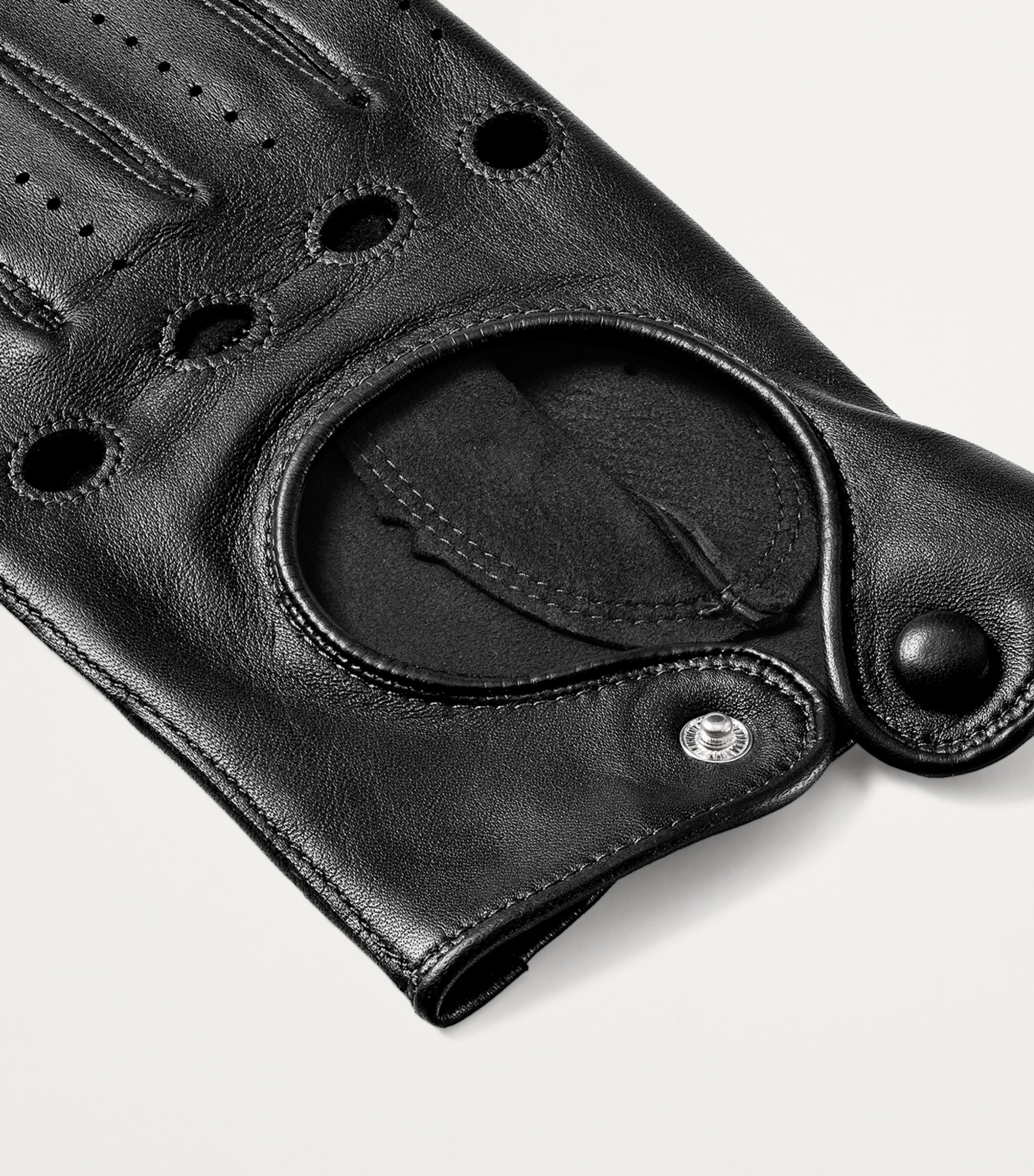 Men's Nappa Leather Driving Gloves (Medium) BLACK Image 4