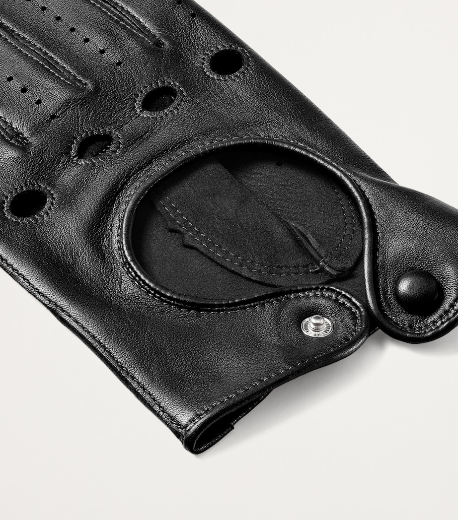 Men's Nappa Leather Driving Gloves (Medium) BLACK Image 4