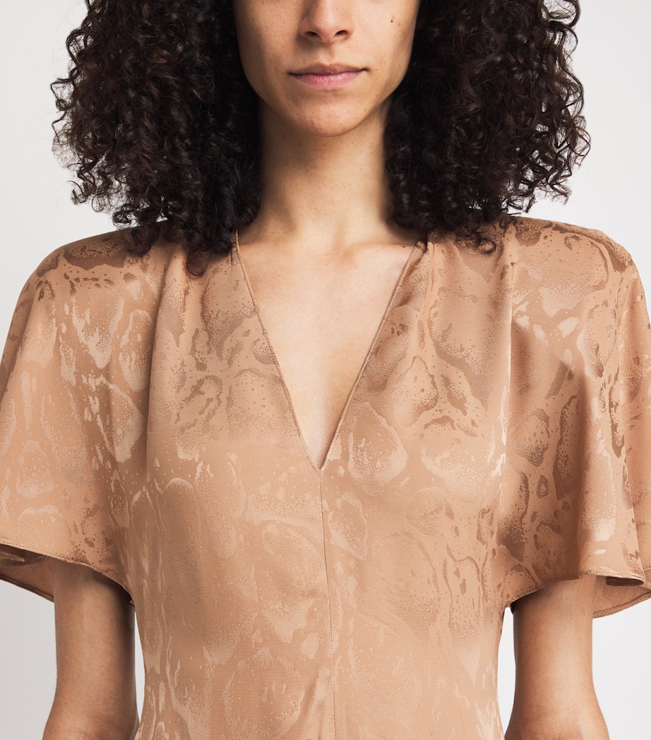 Silk-Blend Padded Cloud Midi Dress 2701 CARAMEL Image 4