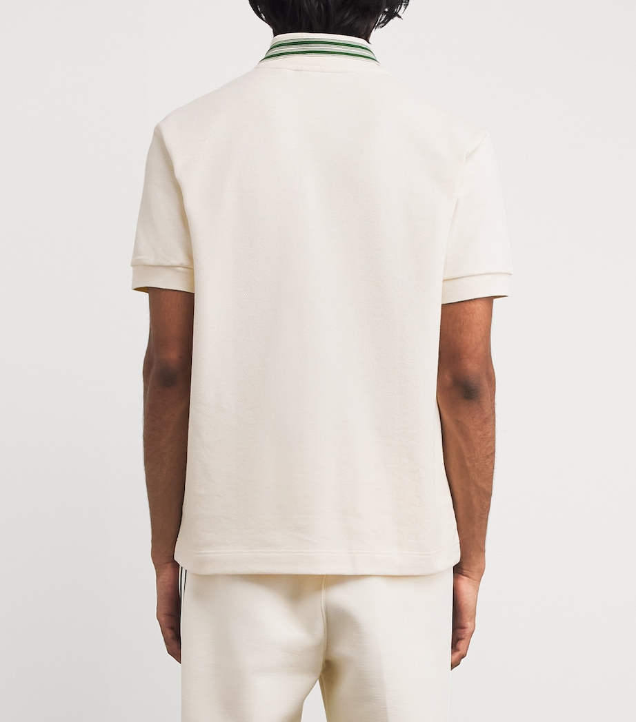 Cotton Stripe-Collar Polo Shirt CREAM Image 4