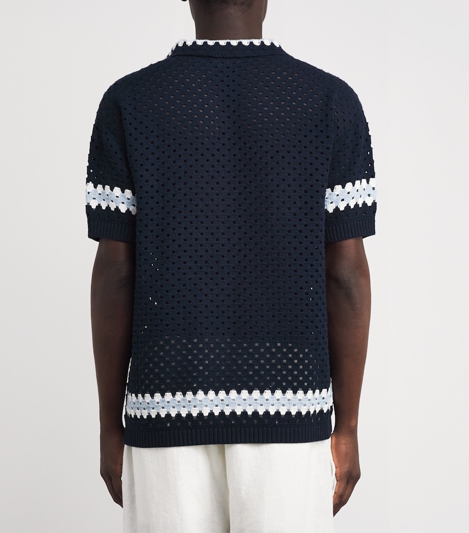 Cotton Crochet Marques Cardigan 683-NAVY Image 4