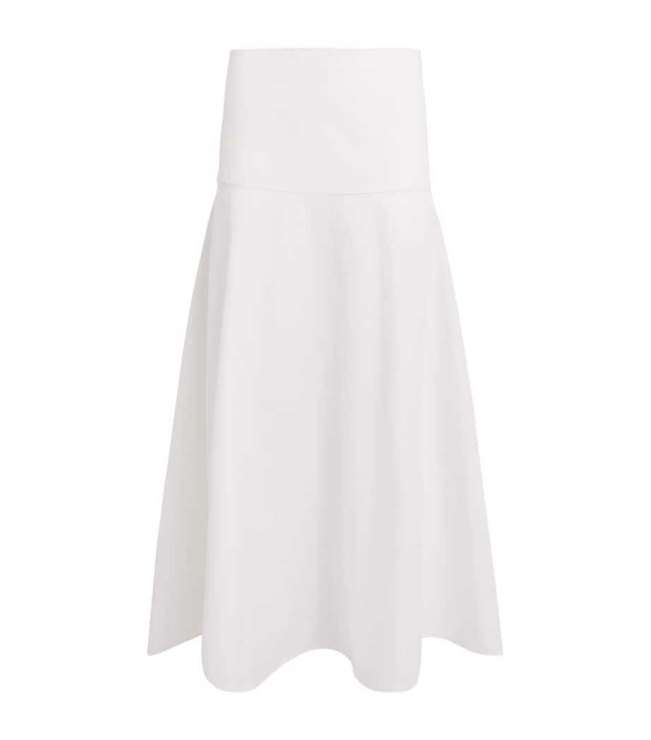 Almada Label Womens Cotton Poplin Ona Midi Skirt White Image 1