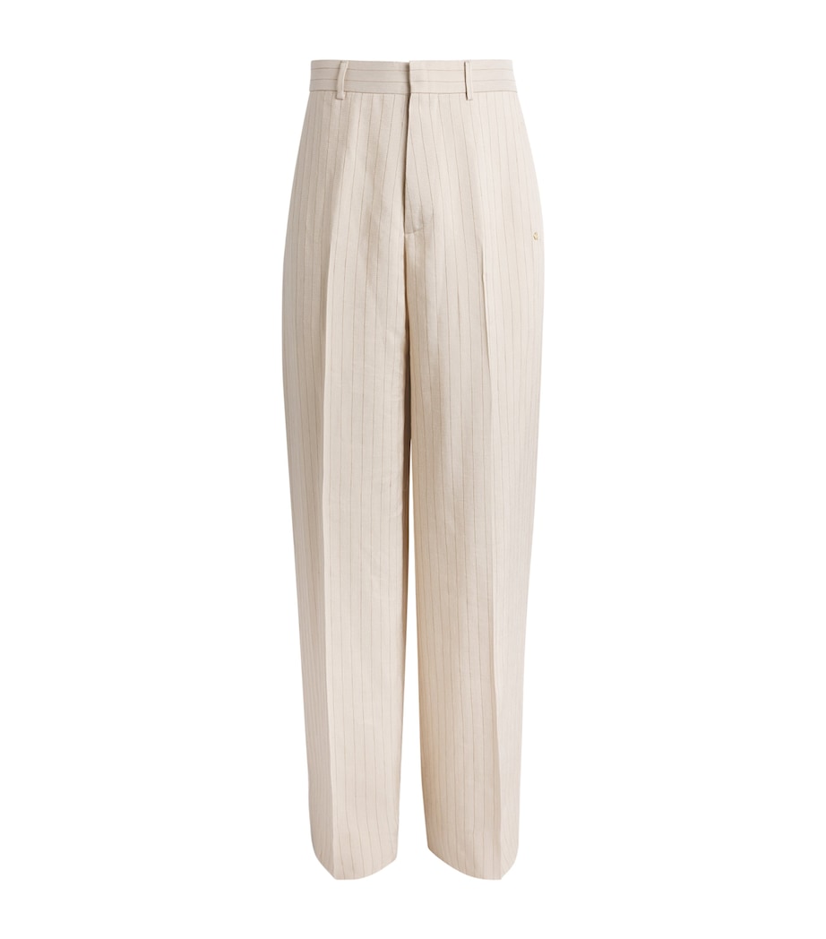 AMIRI Mens Pinstripe Tailored Trousers Alabaster Image 1