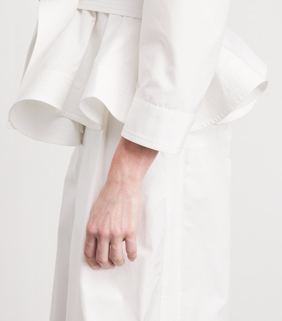Jacquemus Womens Cotton Marin Cropped Trousers White Image 3