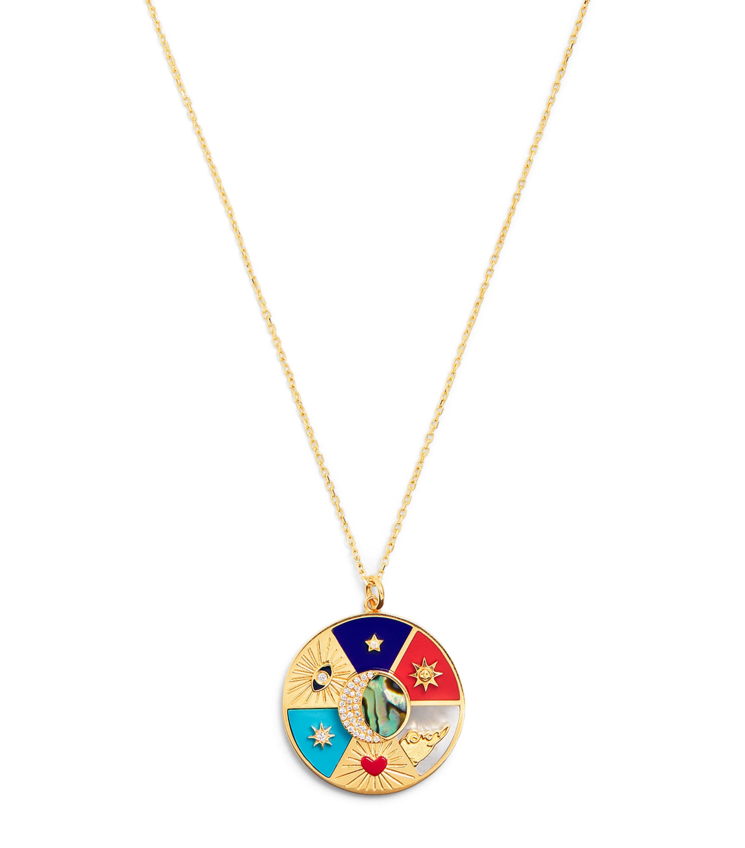 L'atelier Nawbar Yellow Gold And Diamond Oracle Eternal Charm Necklace In Gold