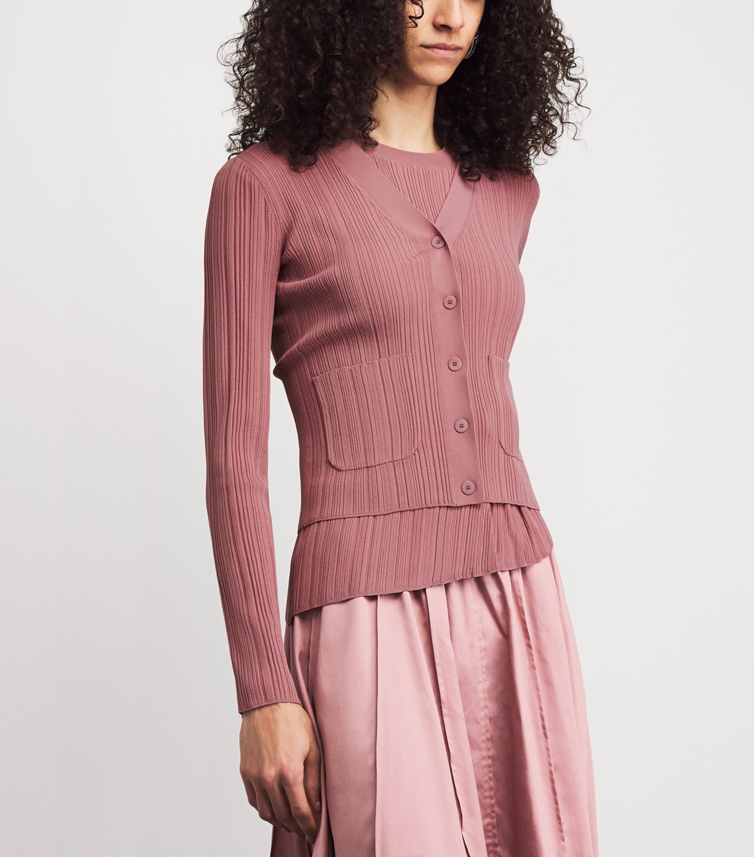 Joseph Womens Plissé Sinai Cardigan Musk Image 4