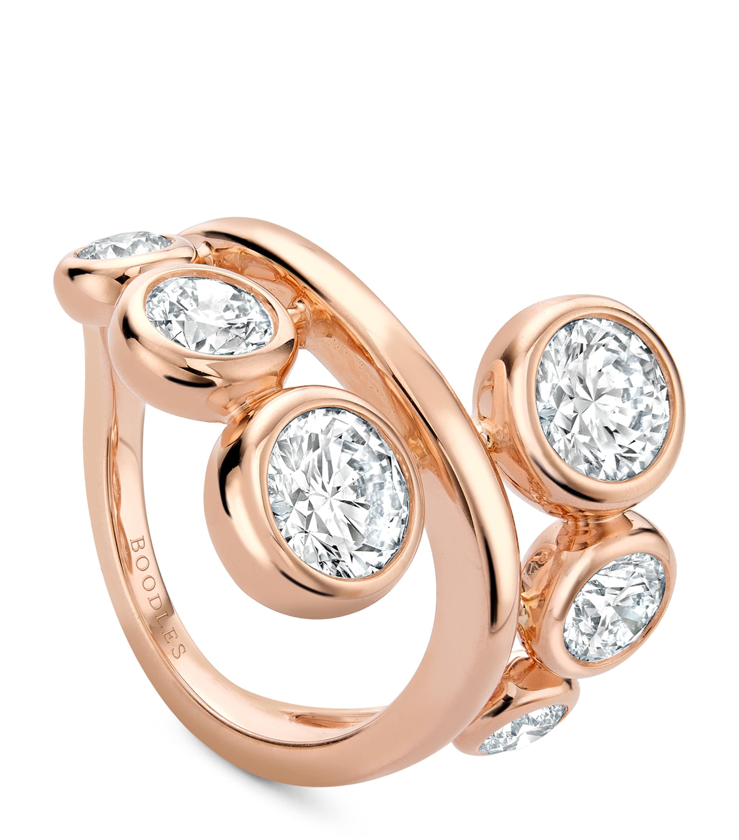 Boodles Rose Gold And Diamond Beach Ring In Rose Gold
