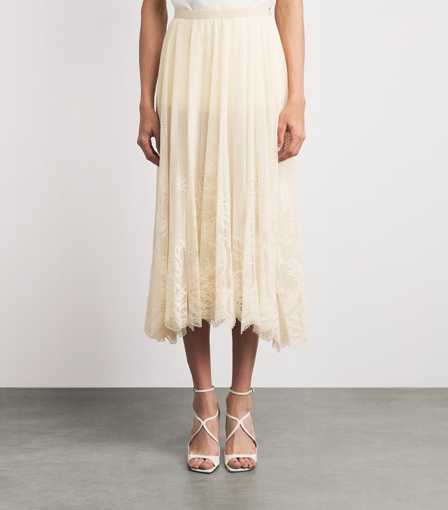 Fabiana Filippi Womens Cotton-Blend Lace Midi Skirt Burro Image 4