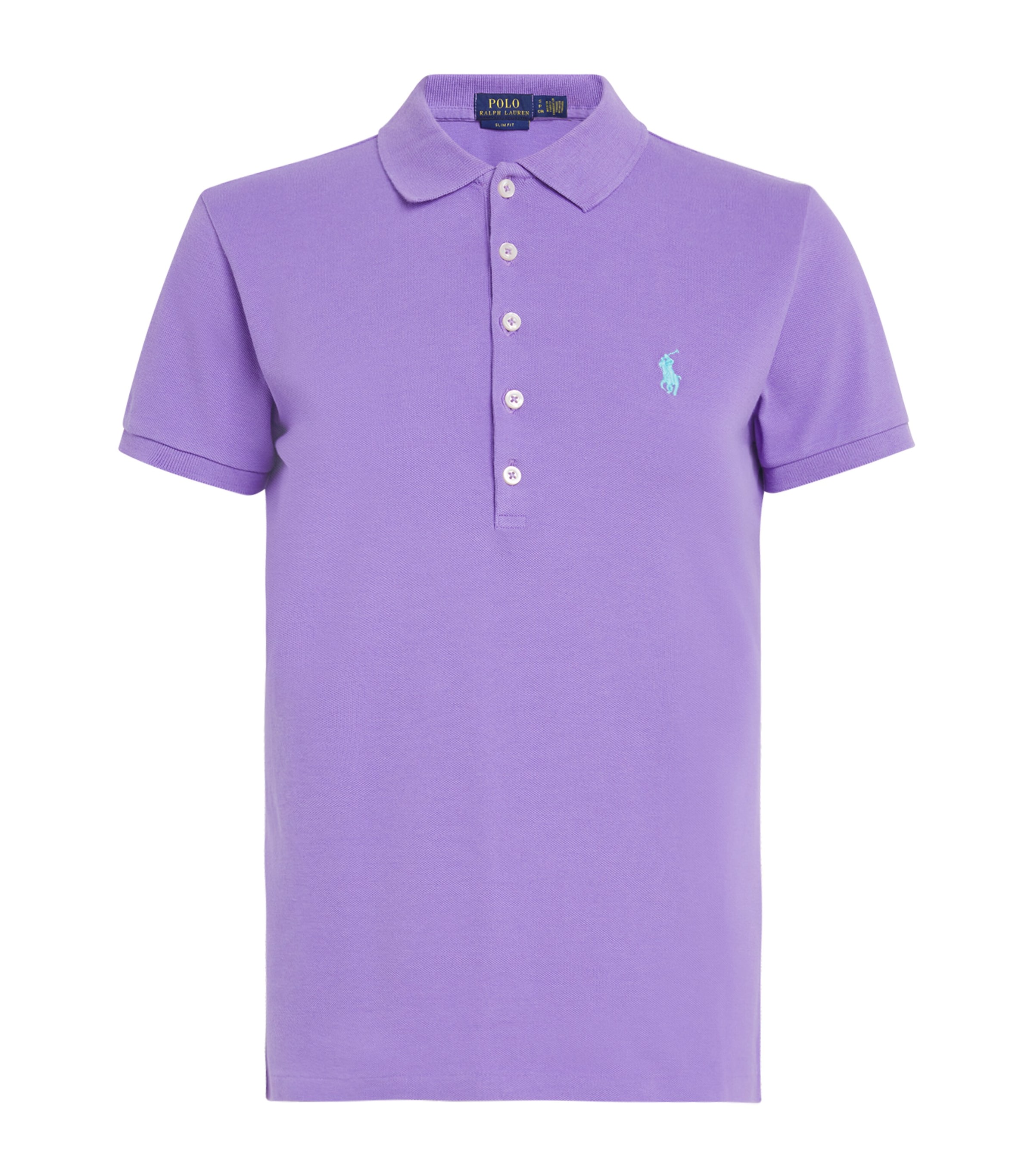 Polo Ralph Lauren Womens Stretch-Cotton Julie Polo Shirt Purple Image 1