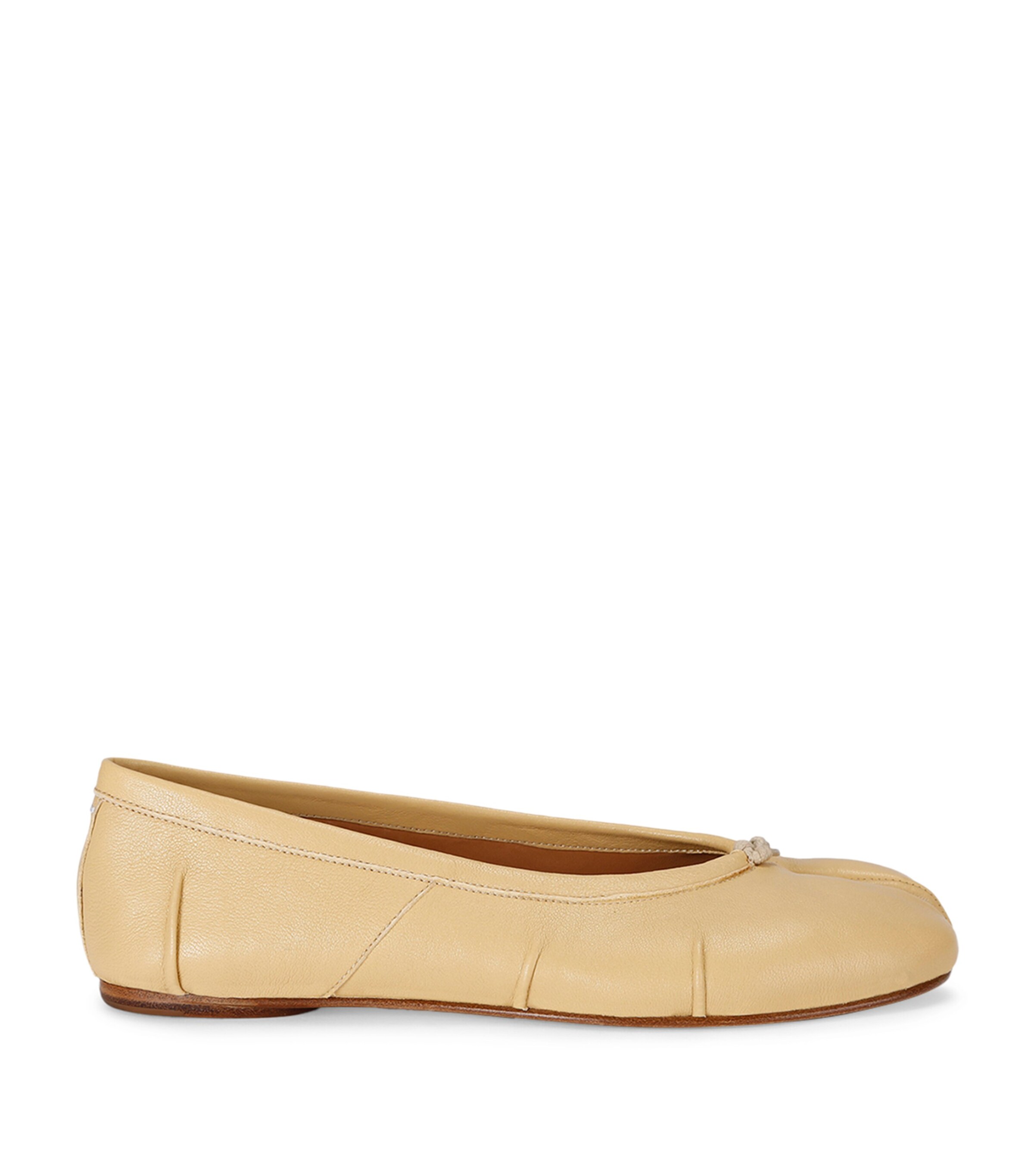 Maison Margiela Leather Tabi Ballet Flats Yellow Image 1