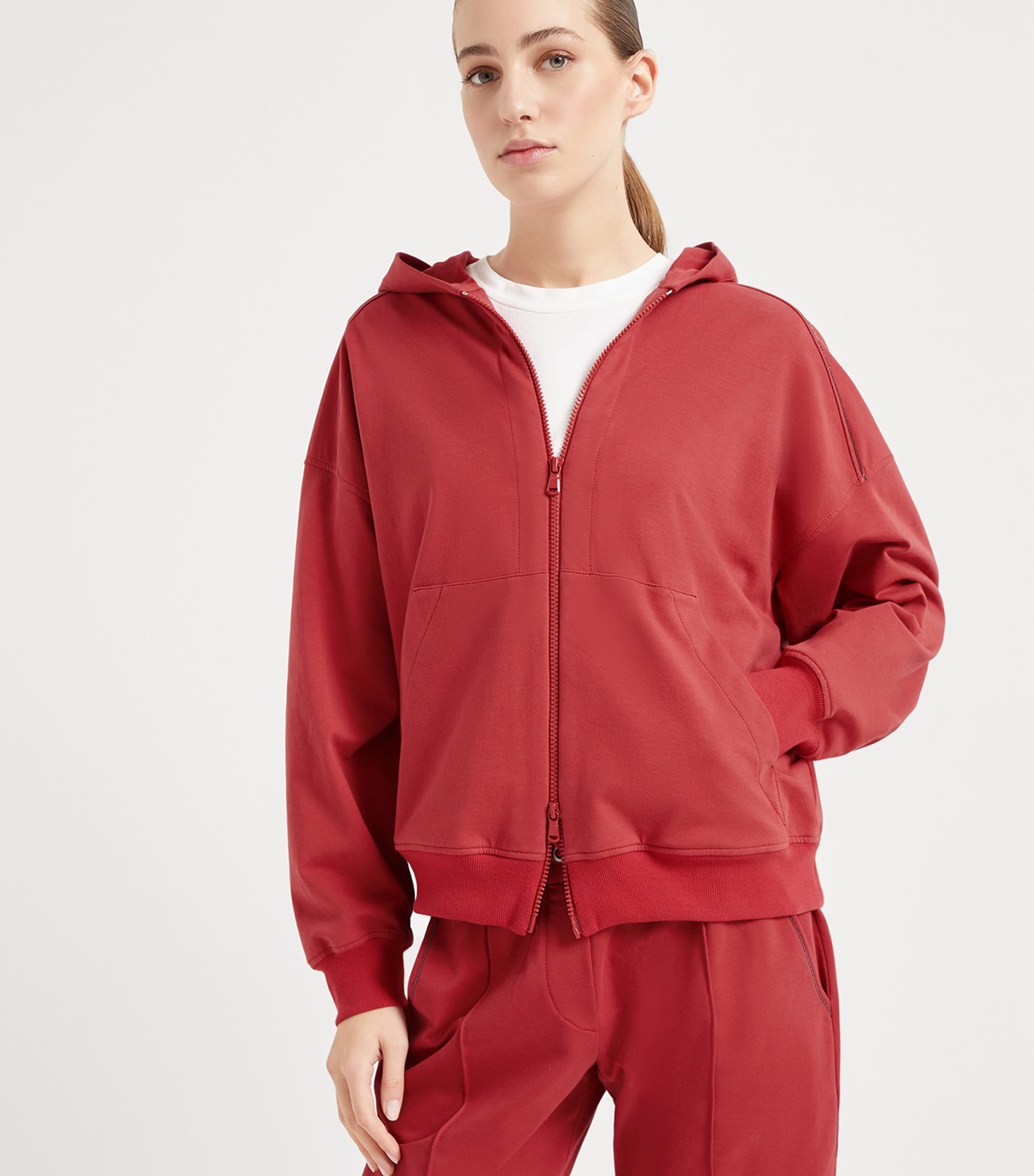 Brunello Cucinelli Stretch-Cotton Zip-Up Hoodie | Harrods US