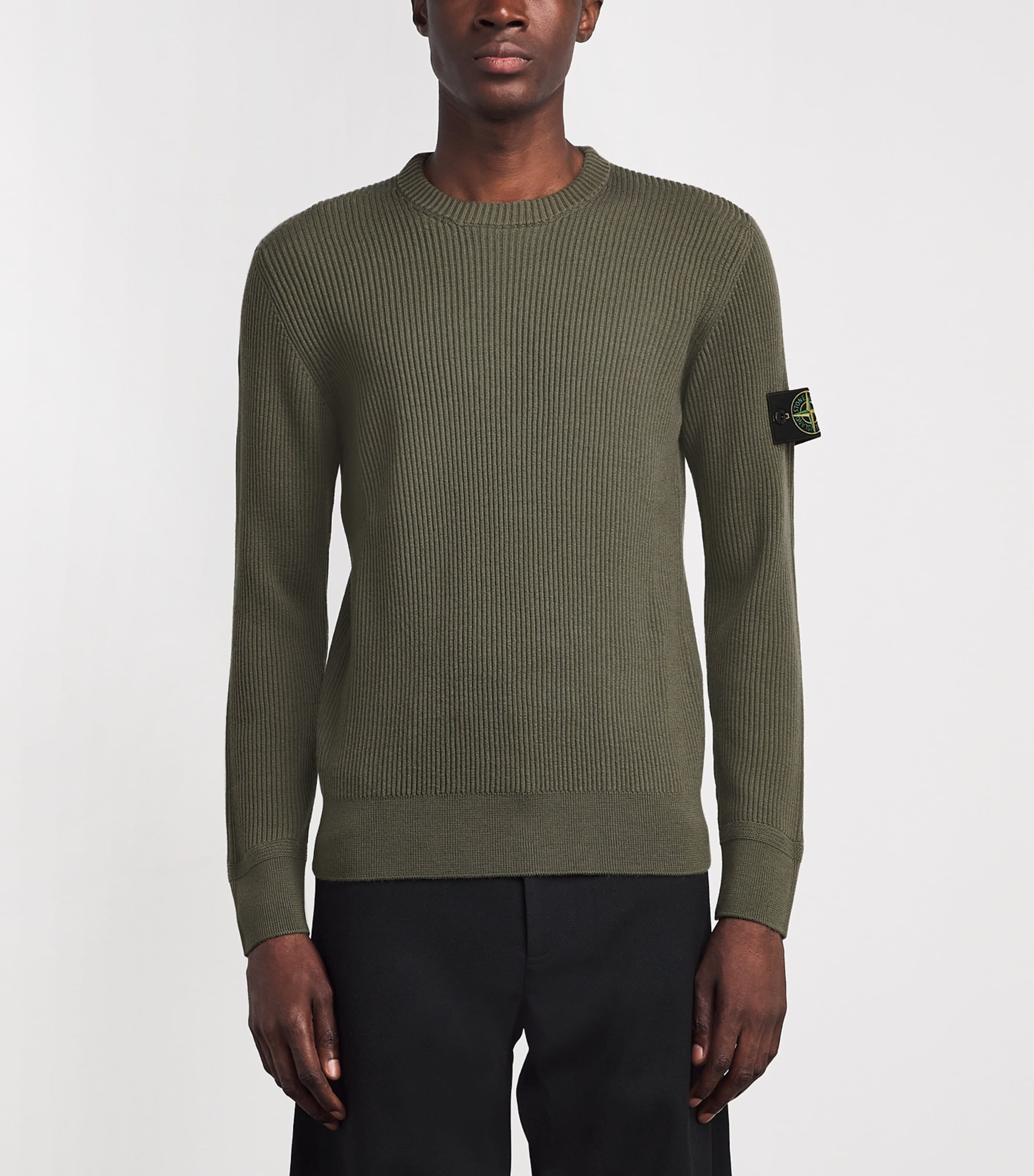 Stone Island Mens Virgin Wool Compass Sweater Image 4