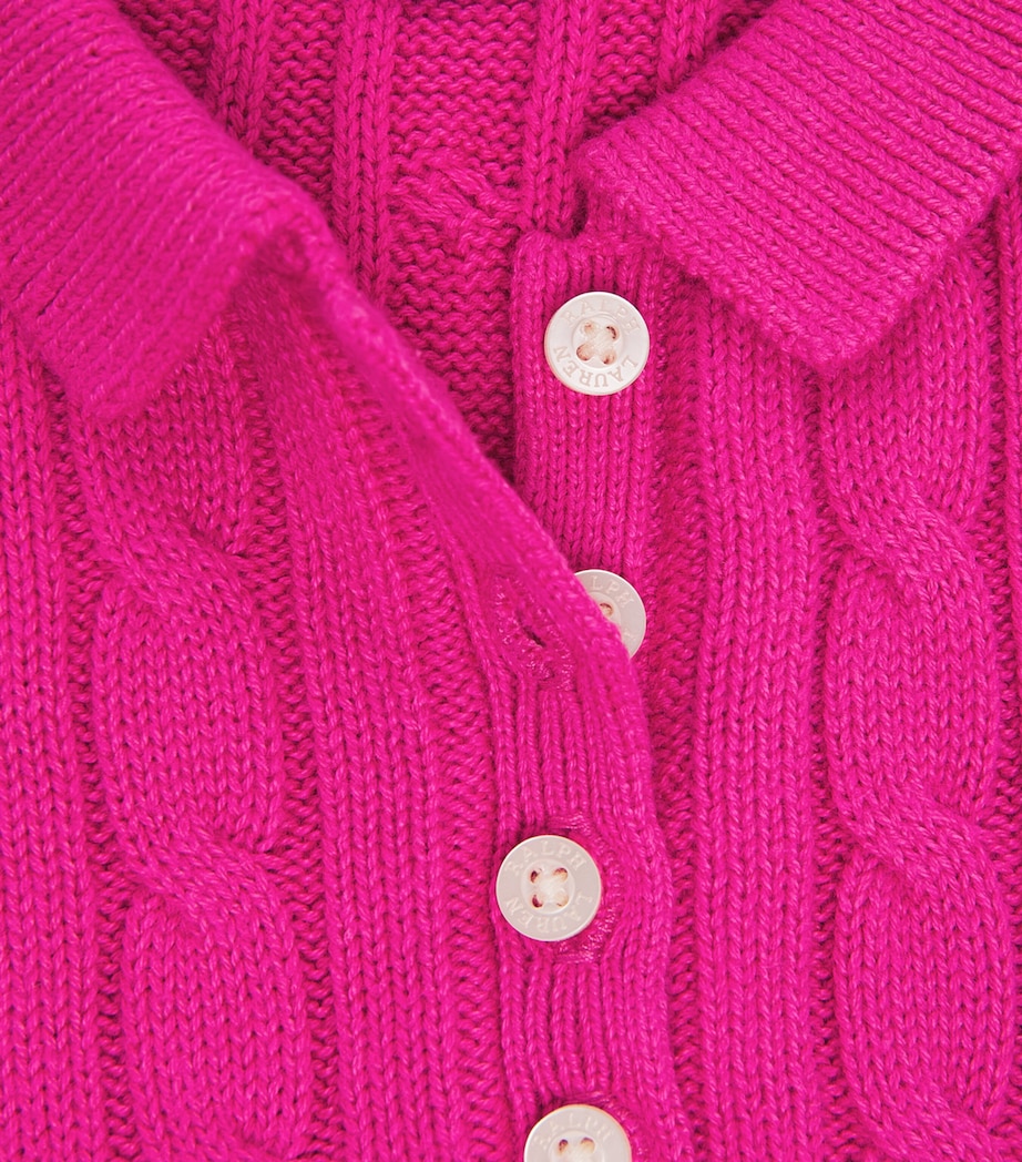 Cotton Cable-Knit Dress (2-6 Years) COLGE PINK Image 3