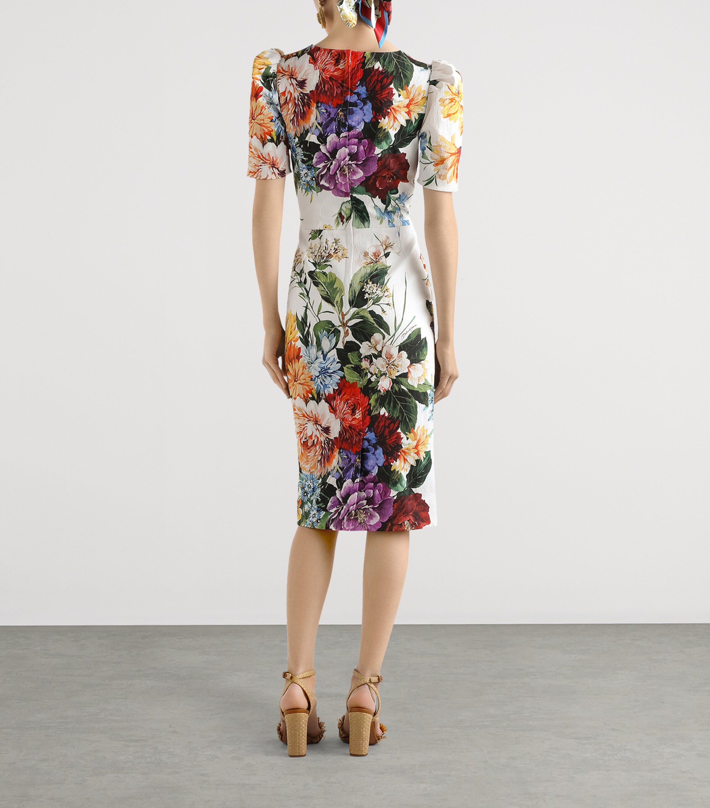 Dolce&Gabbana Womens Floral Print Midi Dress B.fiori Image 3