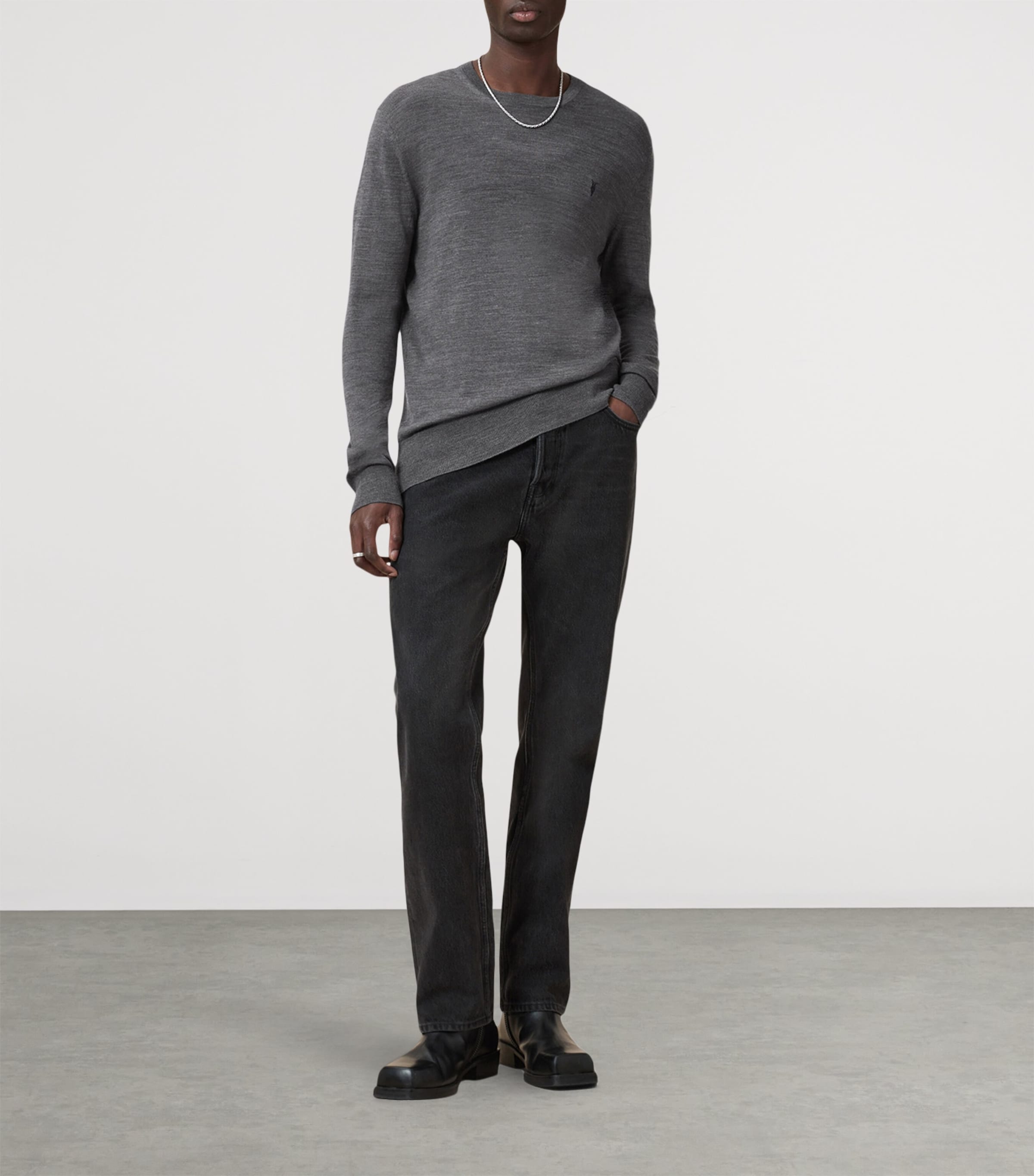 Merino Wool Mode Sweater MONUMENT GREY Image 3