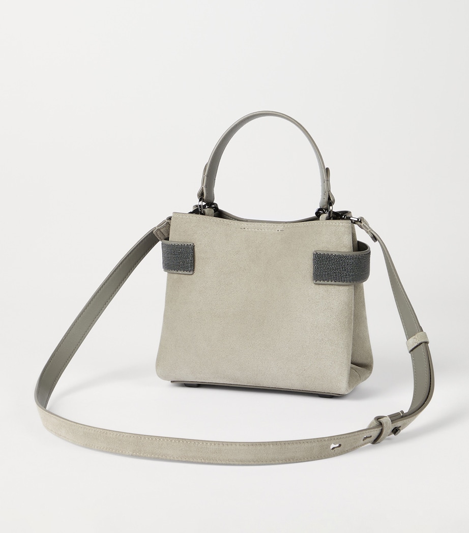 Brunello Cucinelli Small Suede Essence Top-Handle Bag Image 4