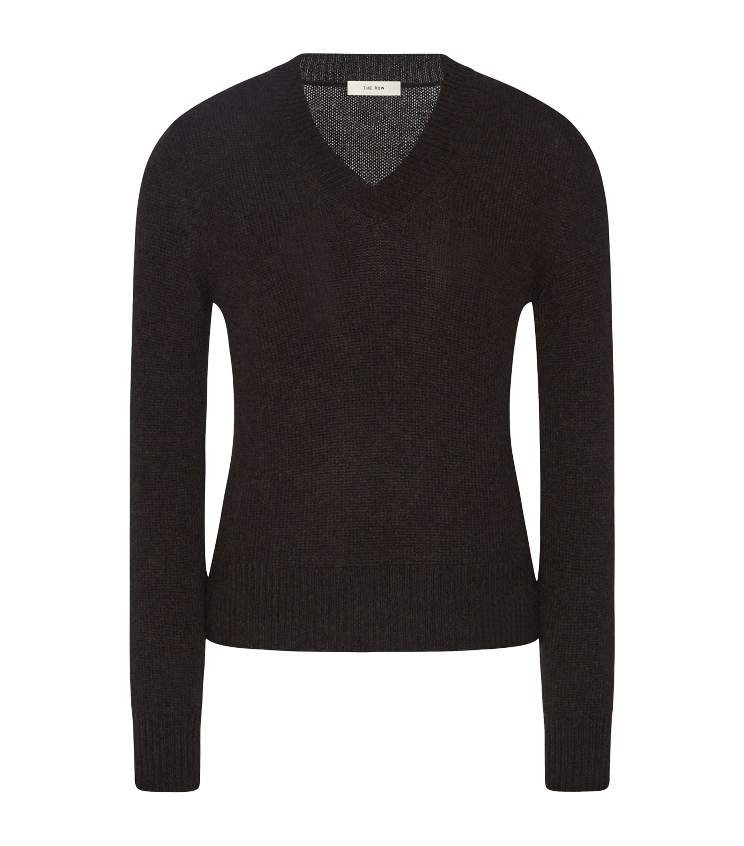 The Row Womens Nalini Goat Cashmere Sweater Chestnut Brown Image 1