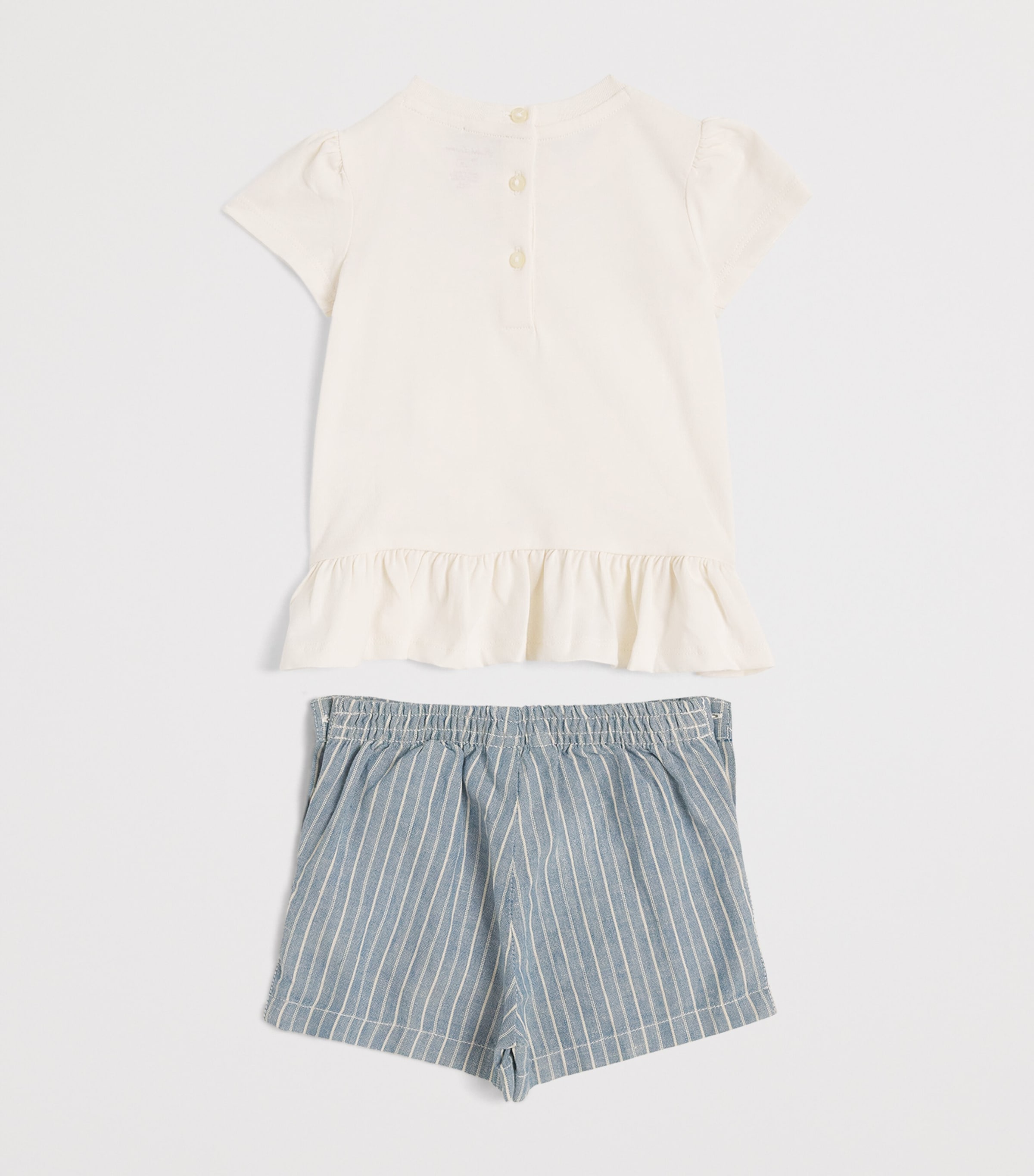 Ralph Lauren Kids Cotton Polo Bear T-Shirt and Shorts Set (3-24 Months) White Image 2