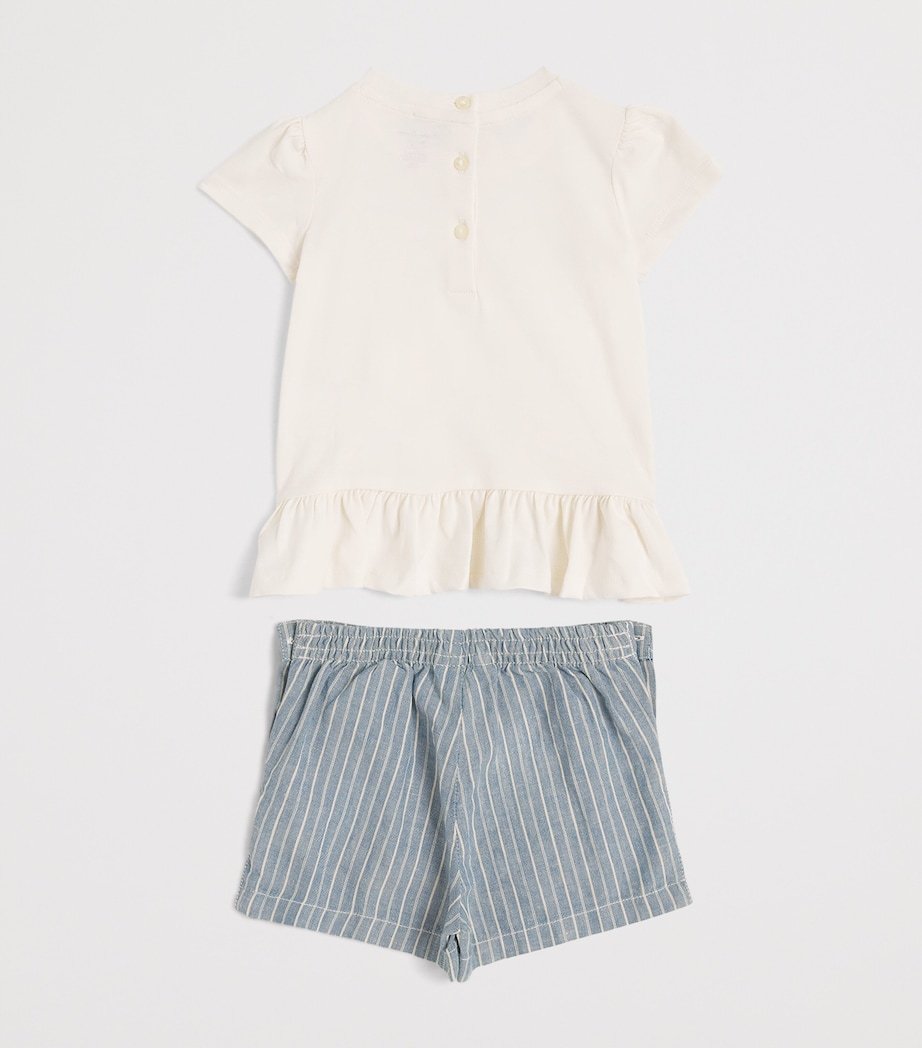 Ralph Lauren Kids Cotton Polo Bear T-Shirt and Shorts Set (3-24 Months) White Image 2