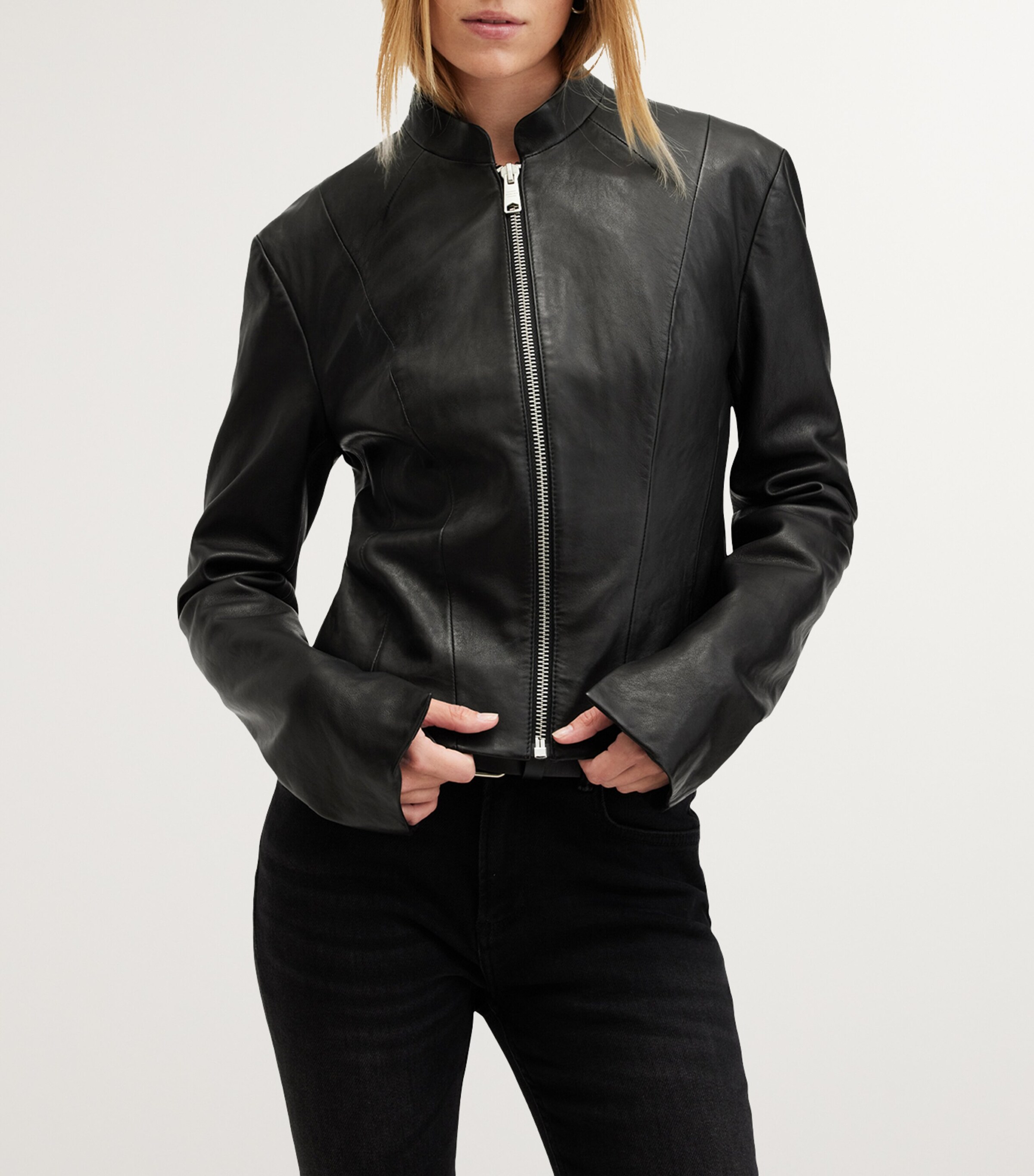 Leather Sadler Jacket BLACK Image 6