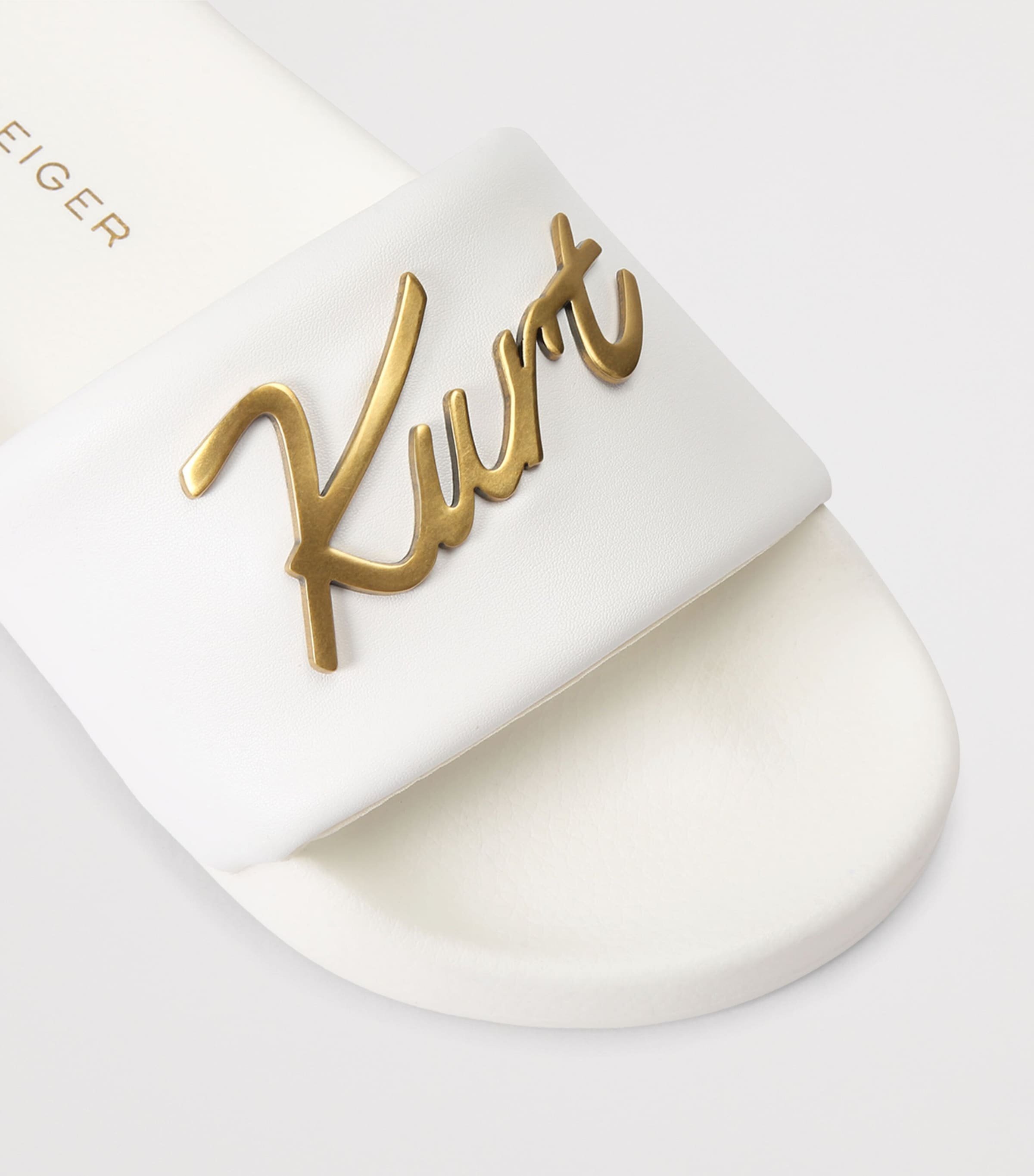 Kurt Geiger London Meena Logo Slides White Image 2
