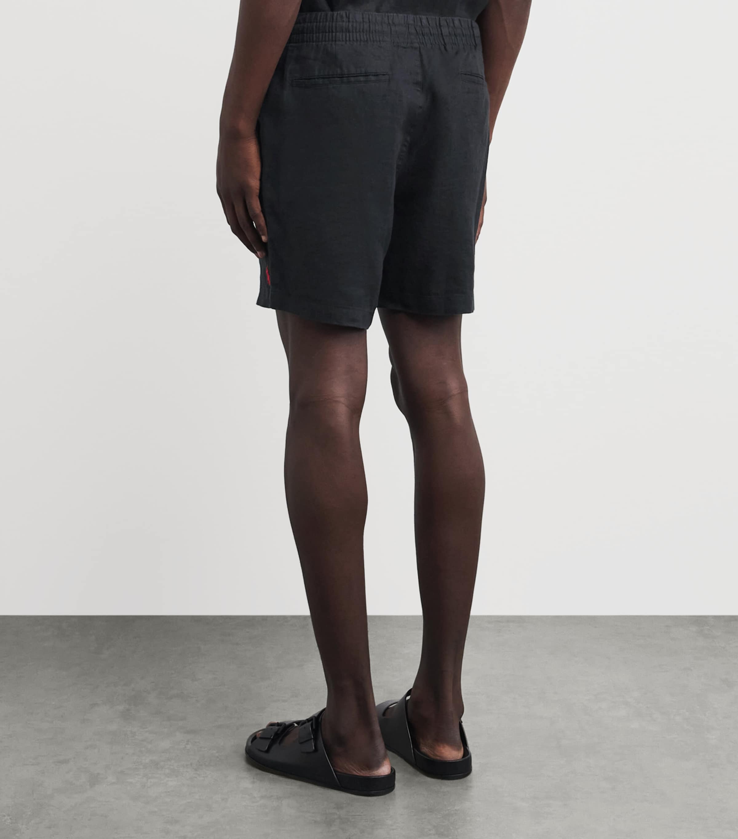 Polo Ralph Lauren Mens Linen Drawstring Polo Pony Shorts Polo Black Image 5