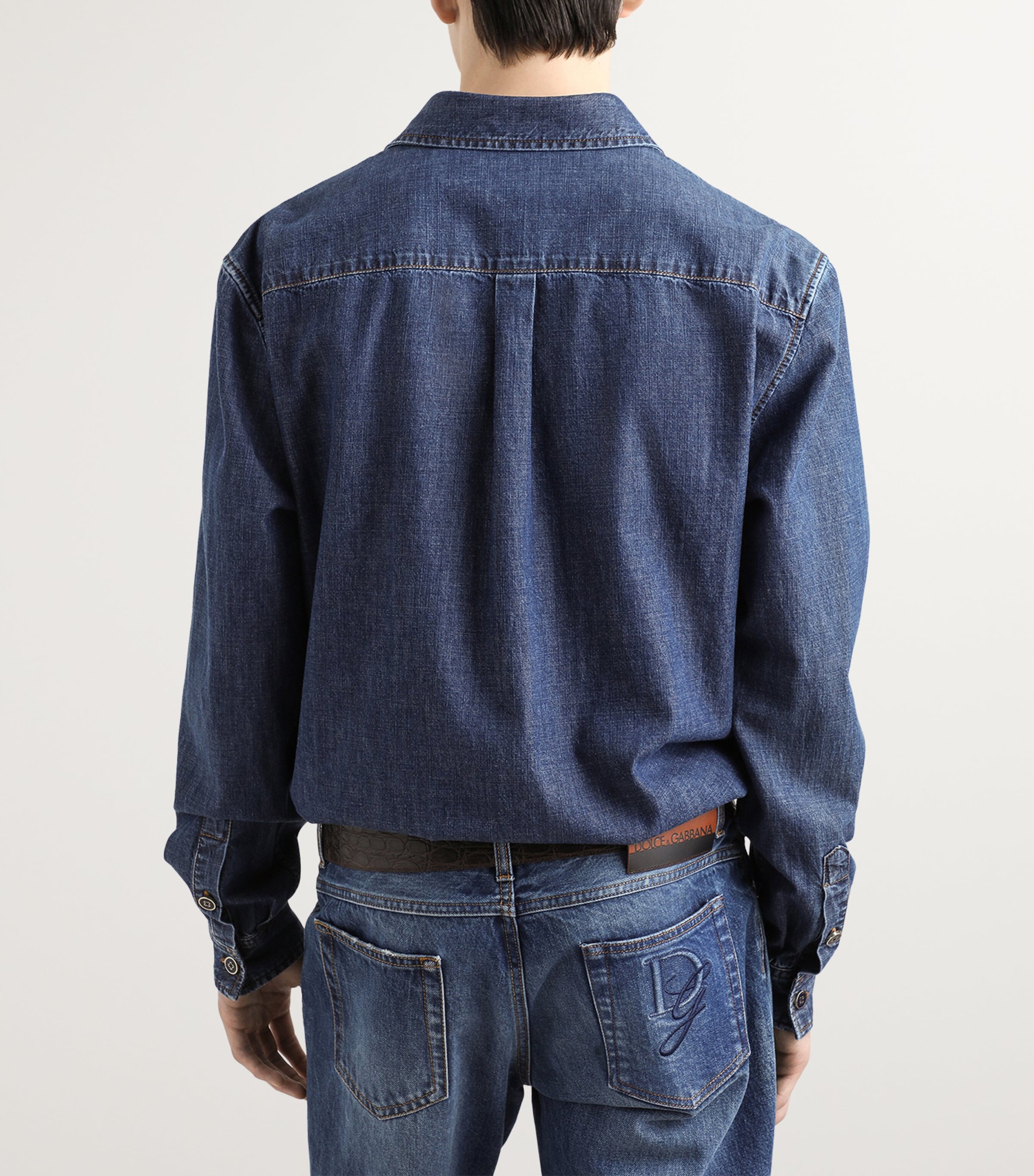 Denim Embroidered Crest Shirt S9001-COMBINED Image 4