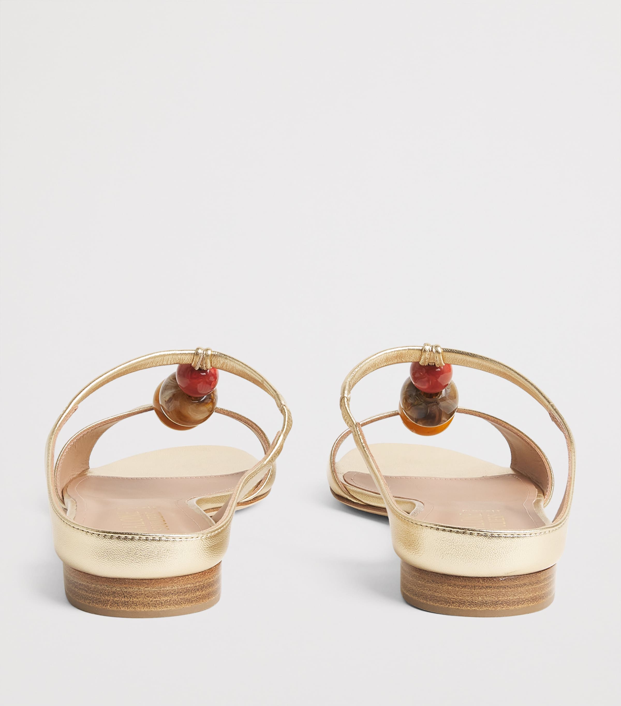 Malone Souliers x Harrods Metallic Leather Lena Sandals Antique Gold Image 5