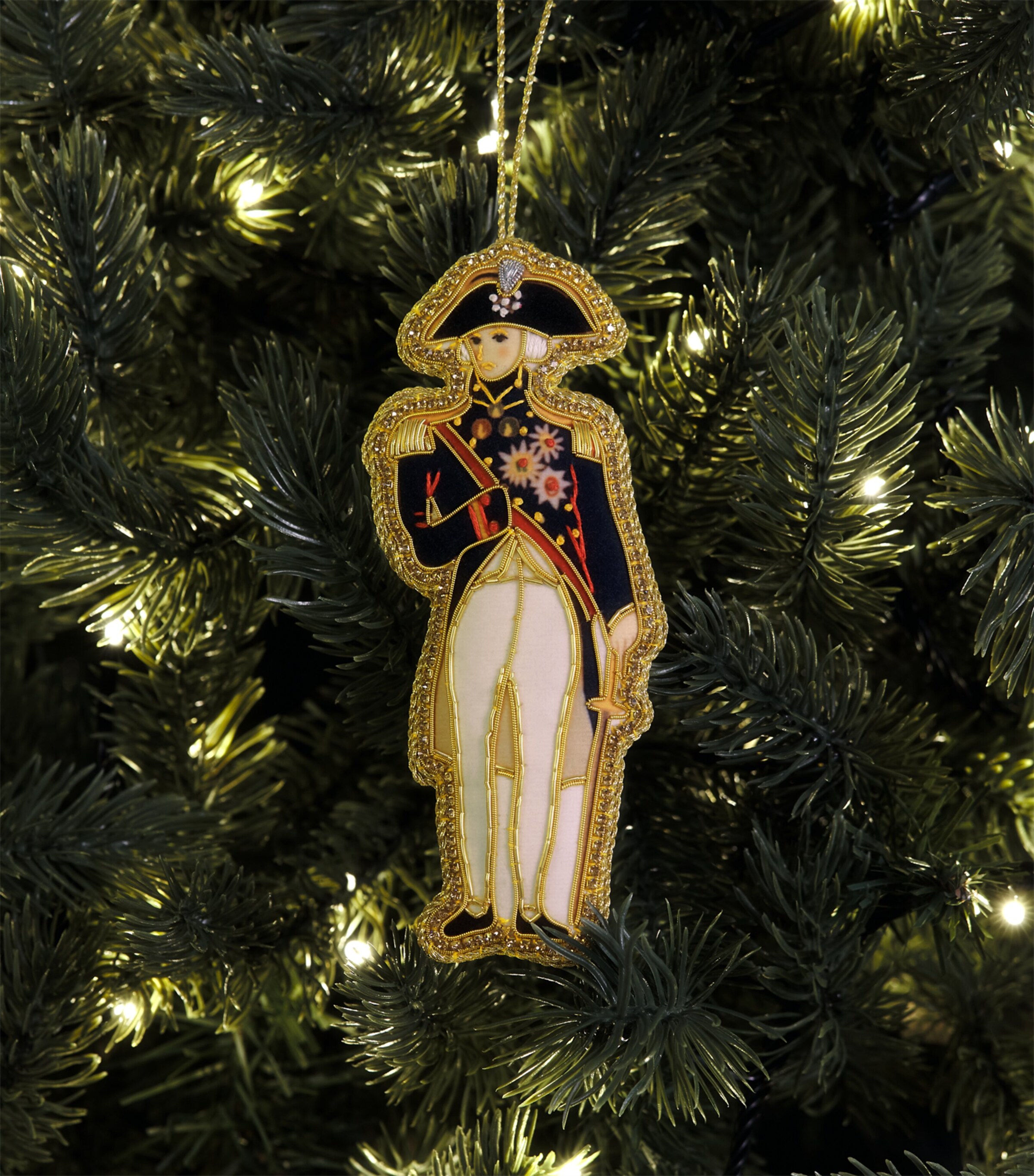 Tinker Tailor Embellished Lord Nelson Tree Decoration Navy, White & Gold Image 3