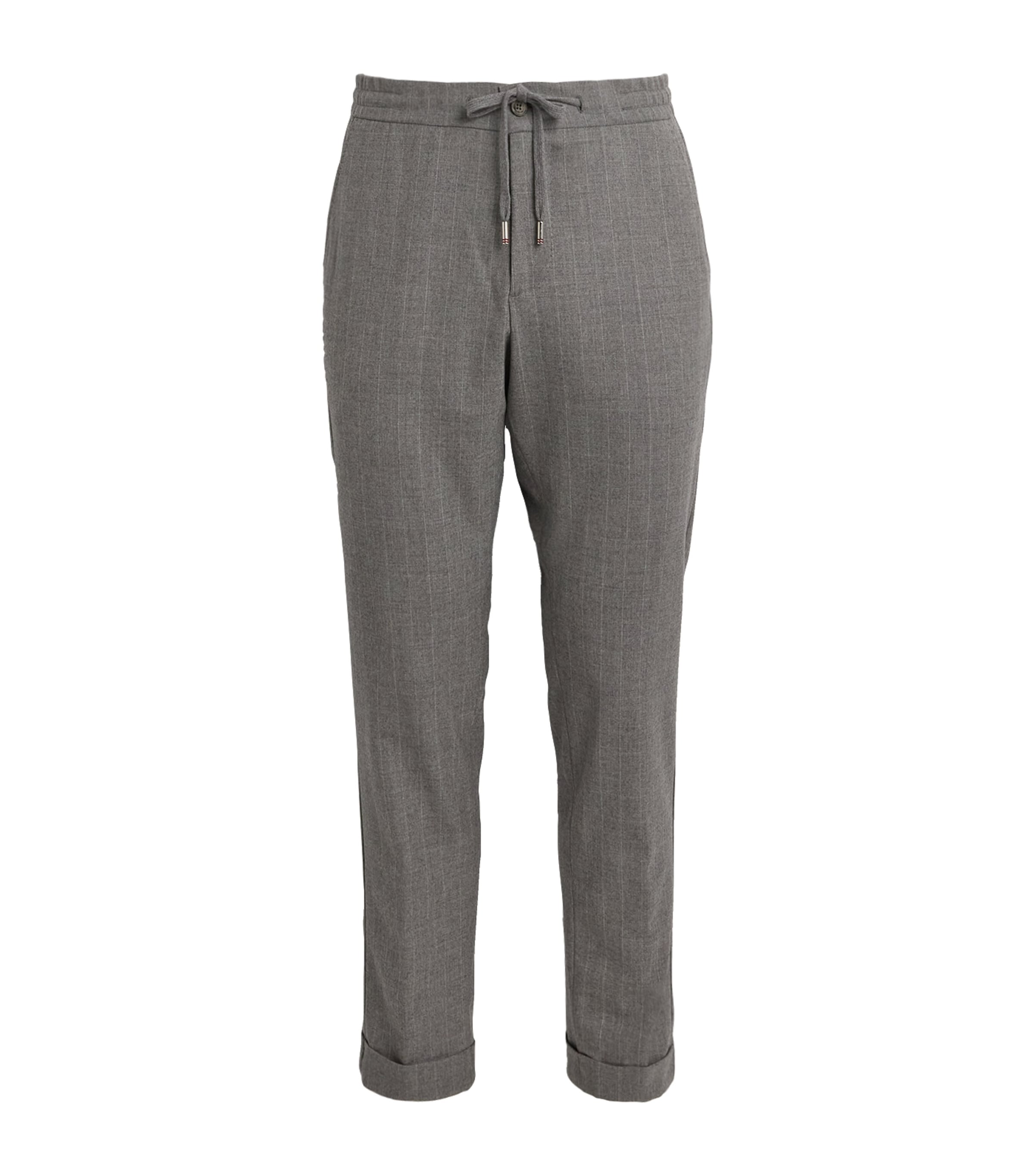 Marco Pescarolo Stretch-cashmere Striped Trousers In Grey