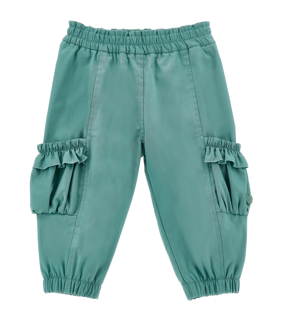 Cotton-Blend Frilled Sweatpants (3-36 Months) VERDE SALVIA Image 1