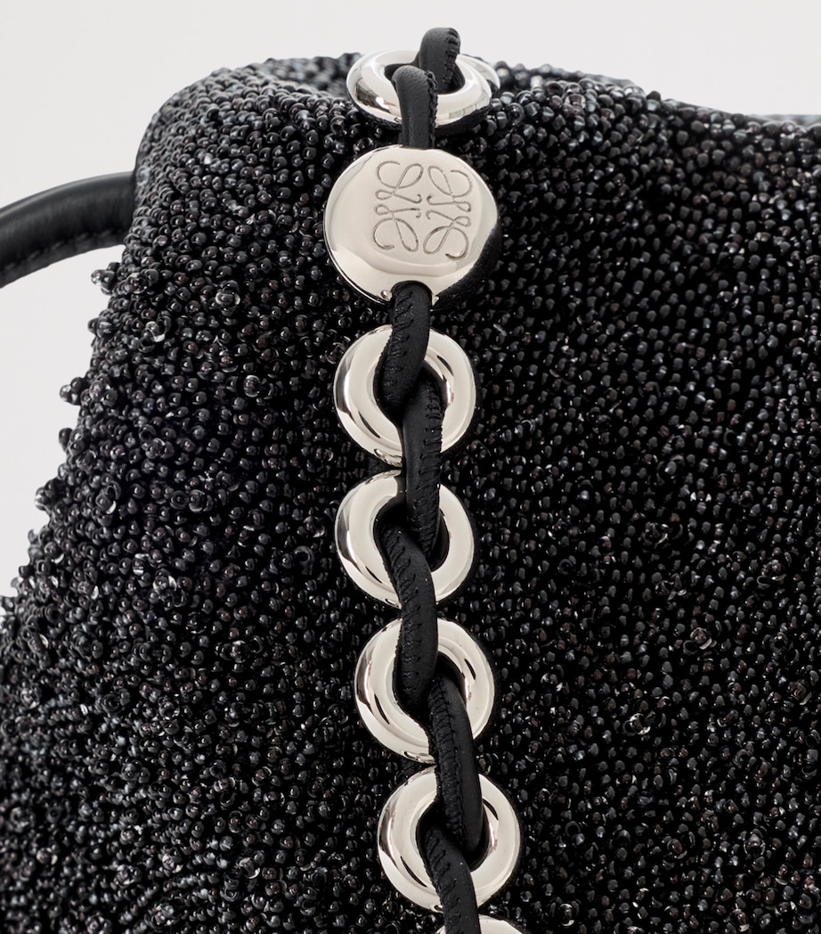 LOEWE Medium Beaded Lion Flamenco Clutch Bag Black/pecan Image 14