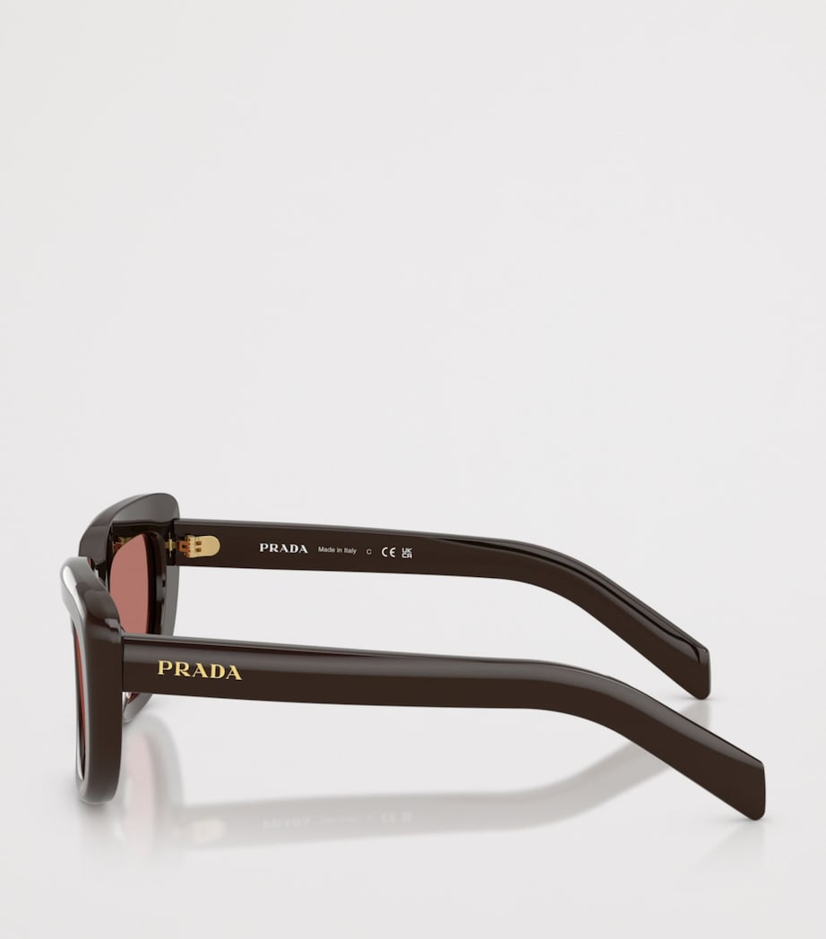 Prada PR D07S Rectangle Sunglasses Brown Image 3