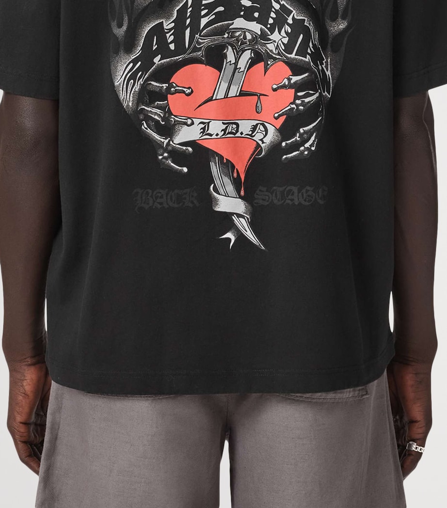 AllSaints Mens Organic Cotton Scimitar T-Shirt Washed Black Image 4