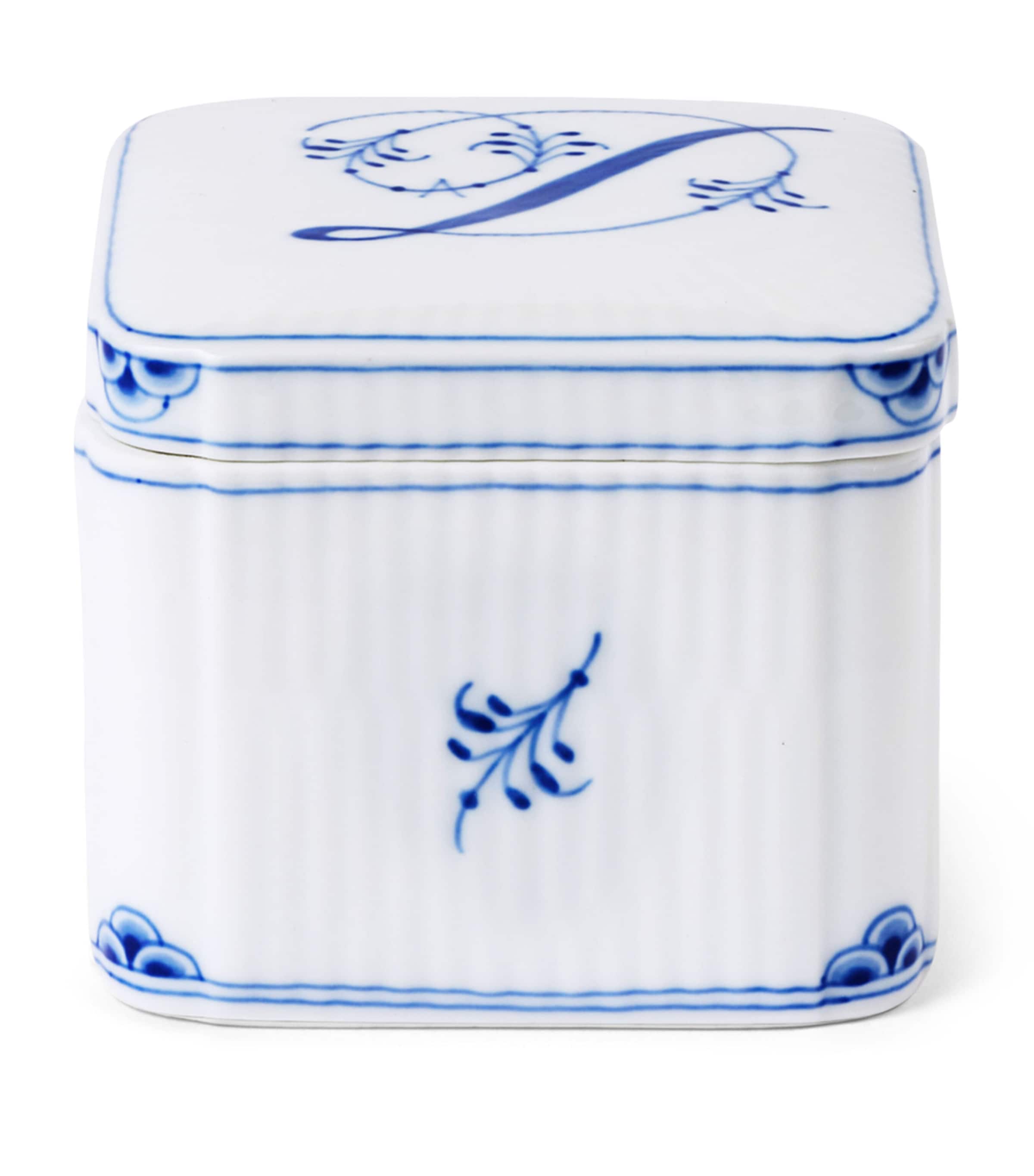 Royal Copenhagen Porcelain Alphabet Bonbonniere Blue Image 1
