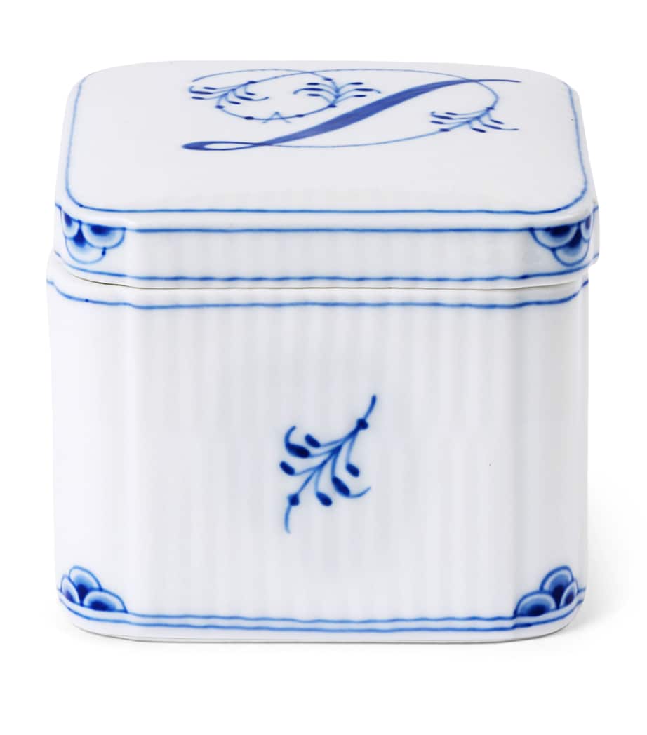 Royal Copenhagen Porcelain Alphabet Bonbonniere Blue Image 1