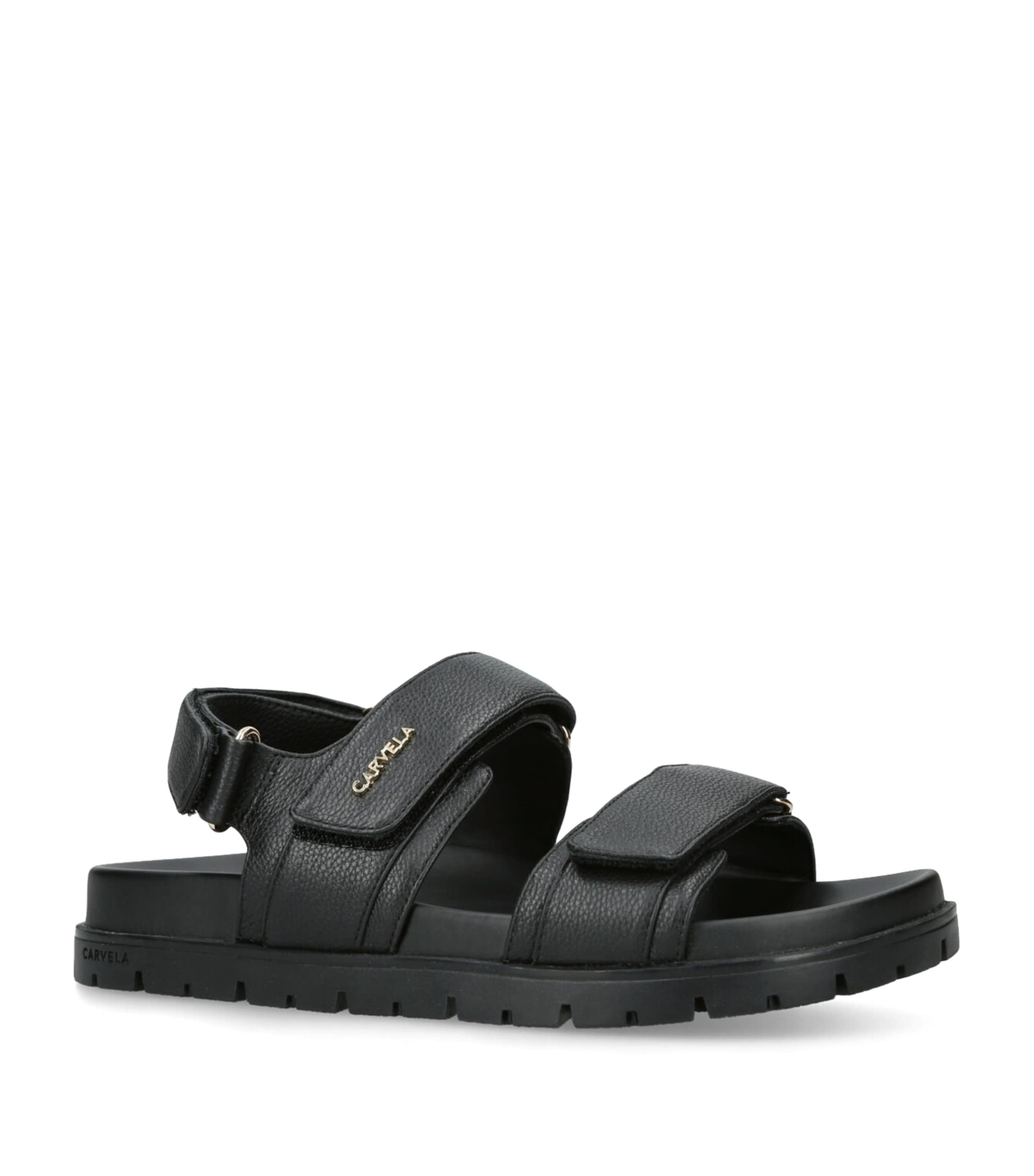 Carvela Leather Fame Chunky Sandals In Black