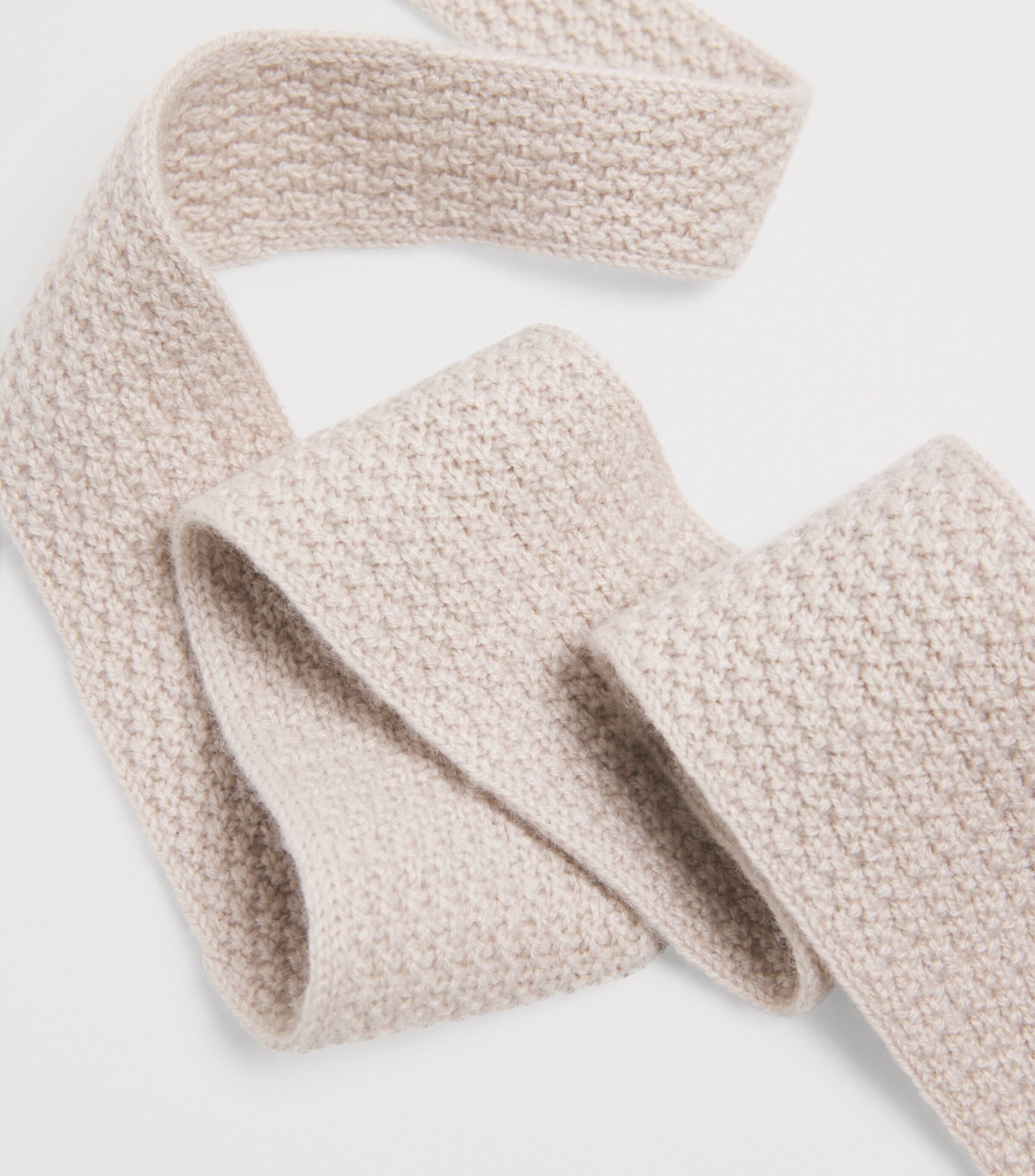 Eleventy Mens Cashmere Knitted Tie Sabbia Image 4