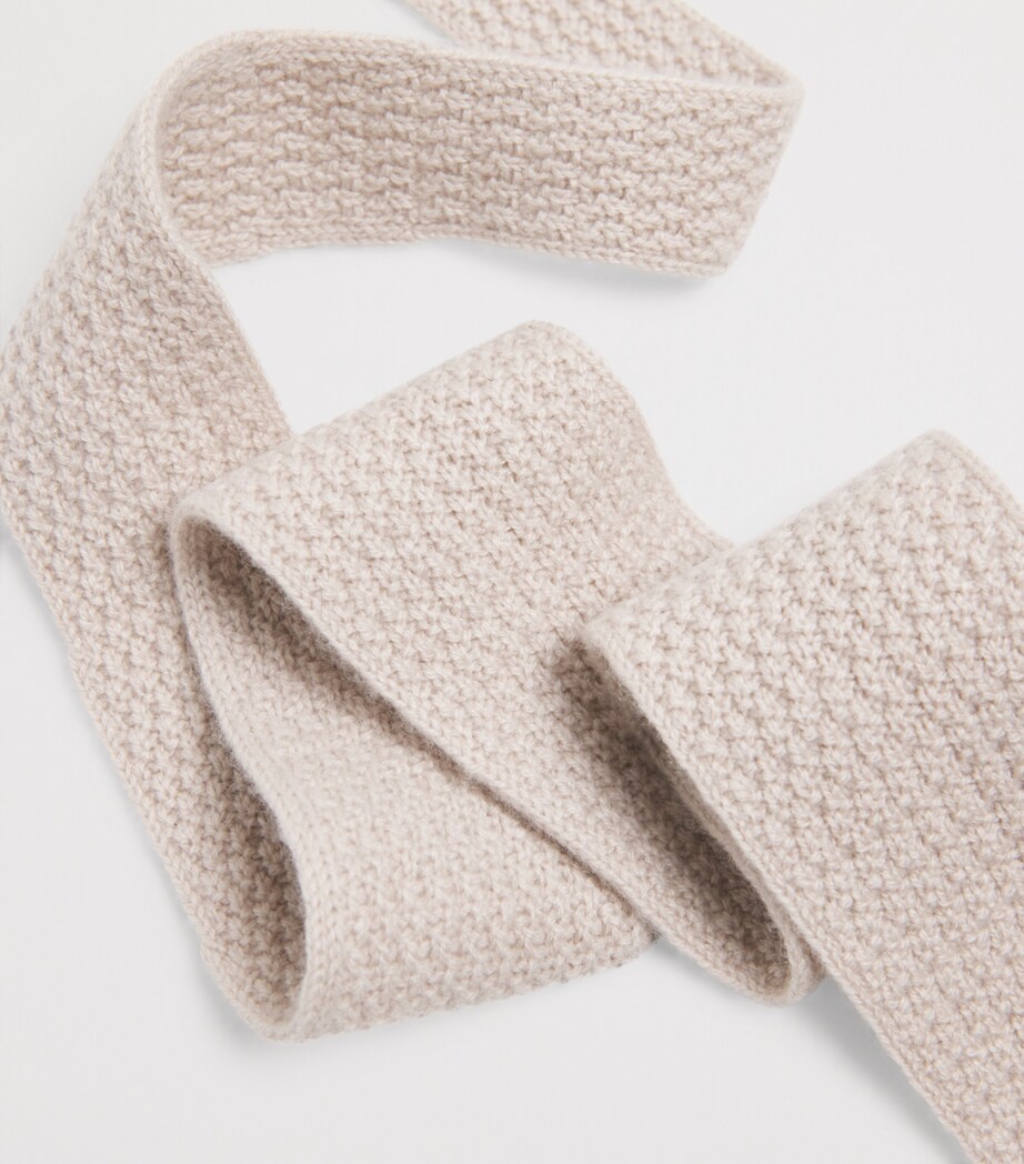 Eleventy Mens Cashmere Knitted Tie Sabbia Image 4
