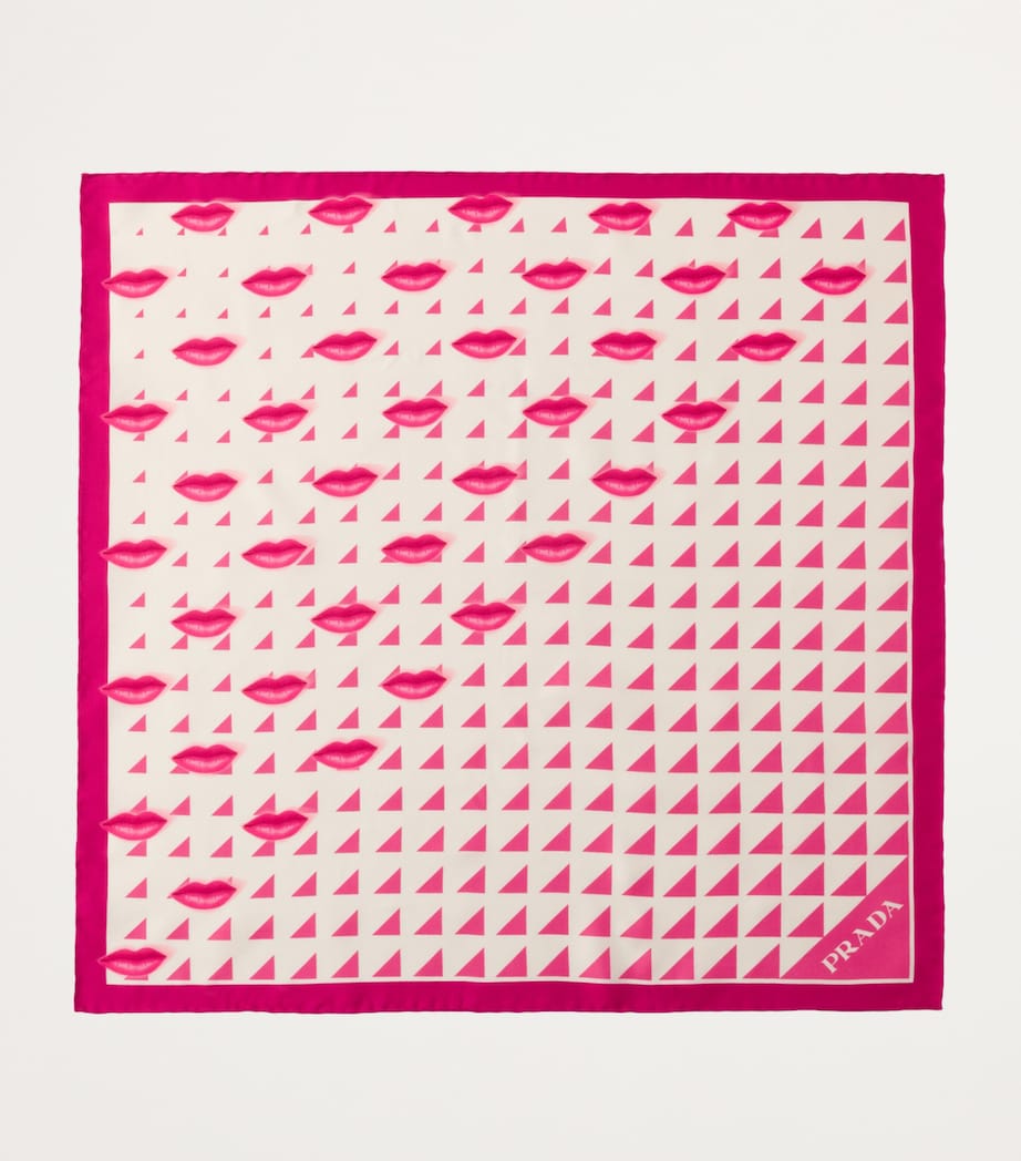 Prada Silk Twill Lip-Print Scarf Image 2