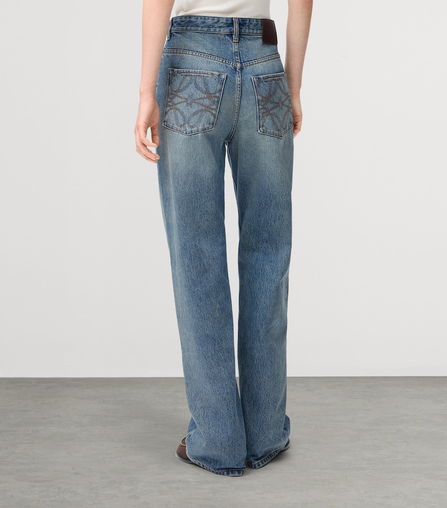 Anagram Wide-Leg Jeans WASHED DENIM Image 4