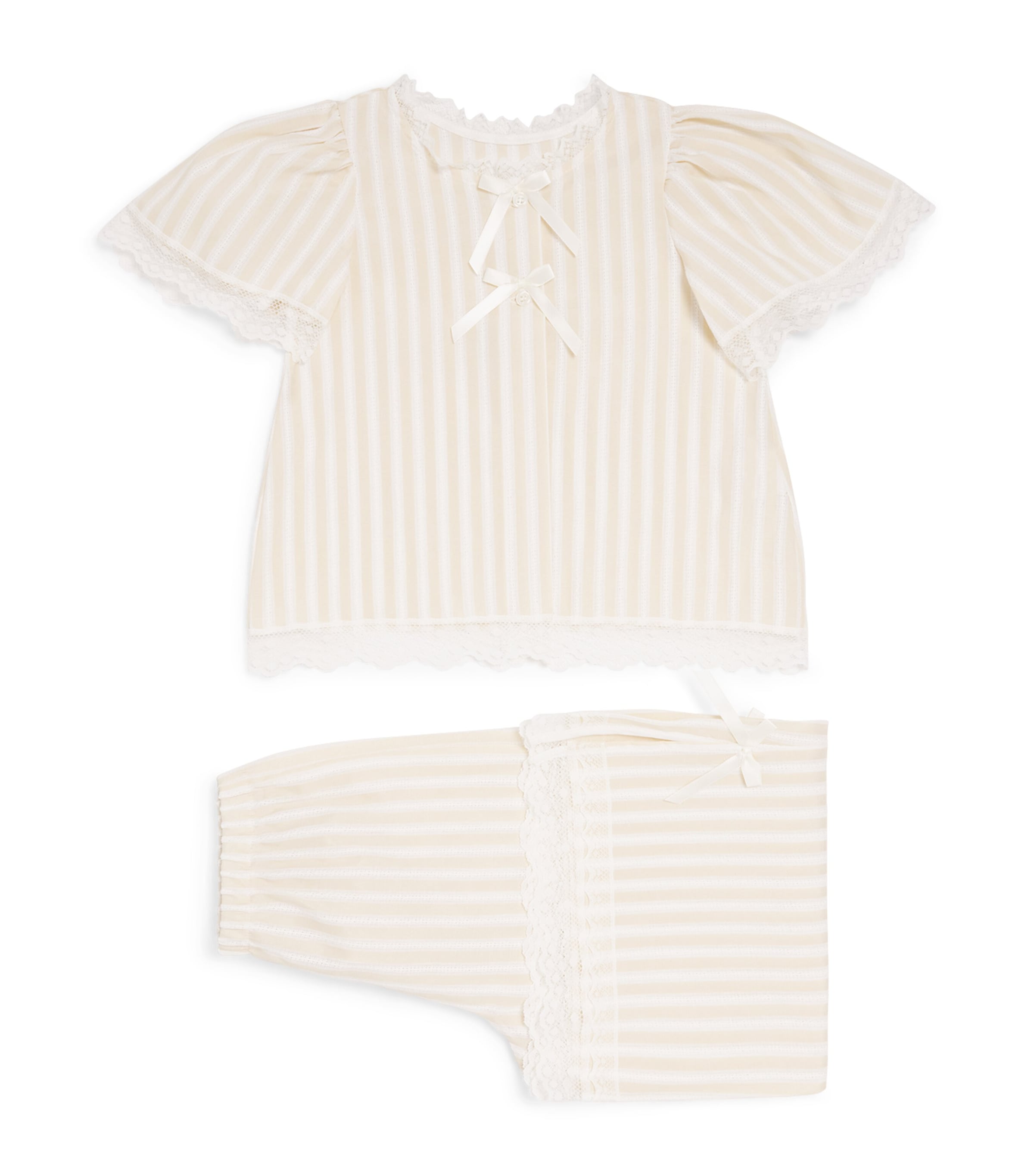 Amiki Cotton Indigo Pyjamas (2-14 Years) Yellow Stripes Image 1
