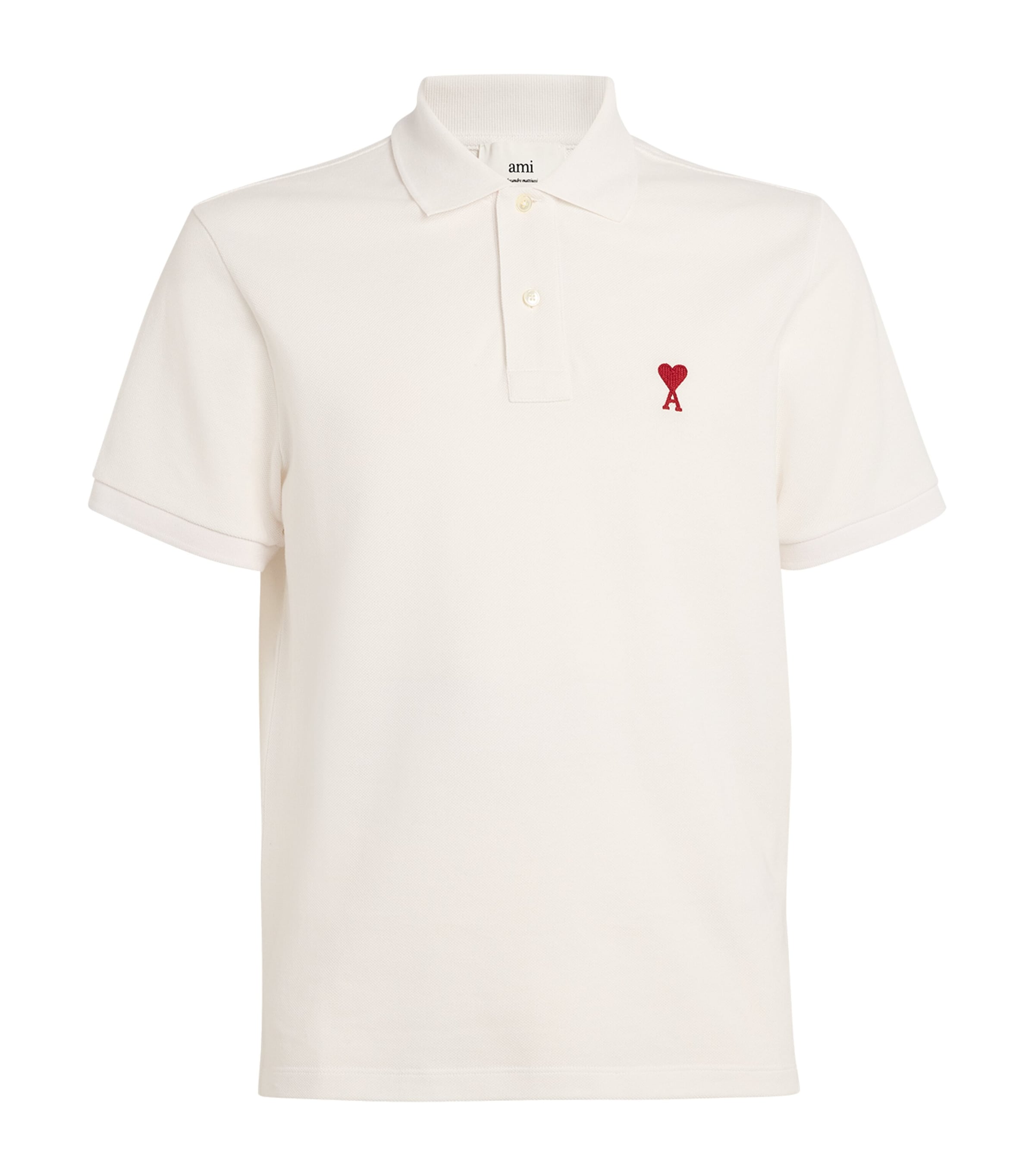 Ami Alexandre Mattiussi Organic Cotton Ami De Coeur Polo Shirt In White