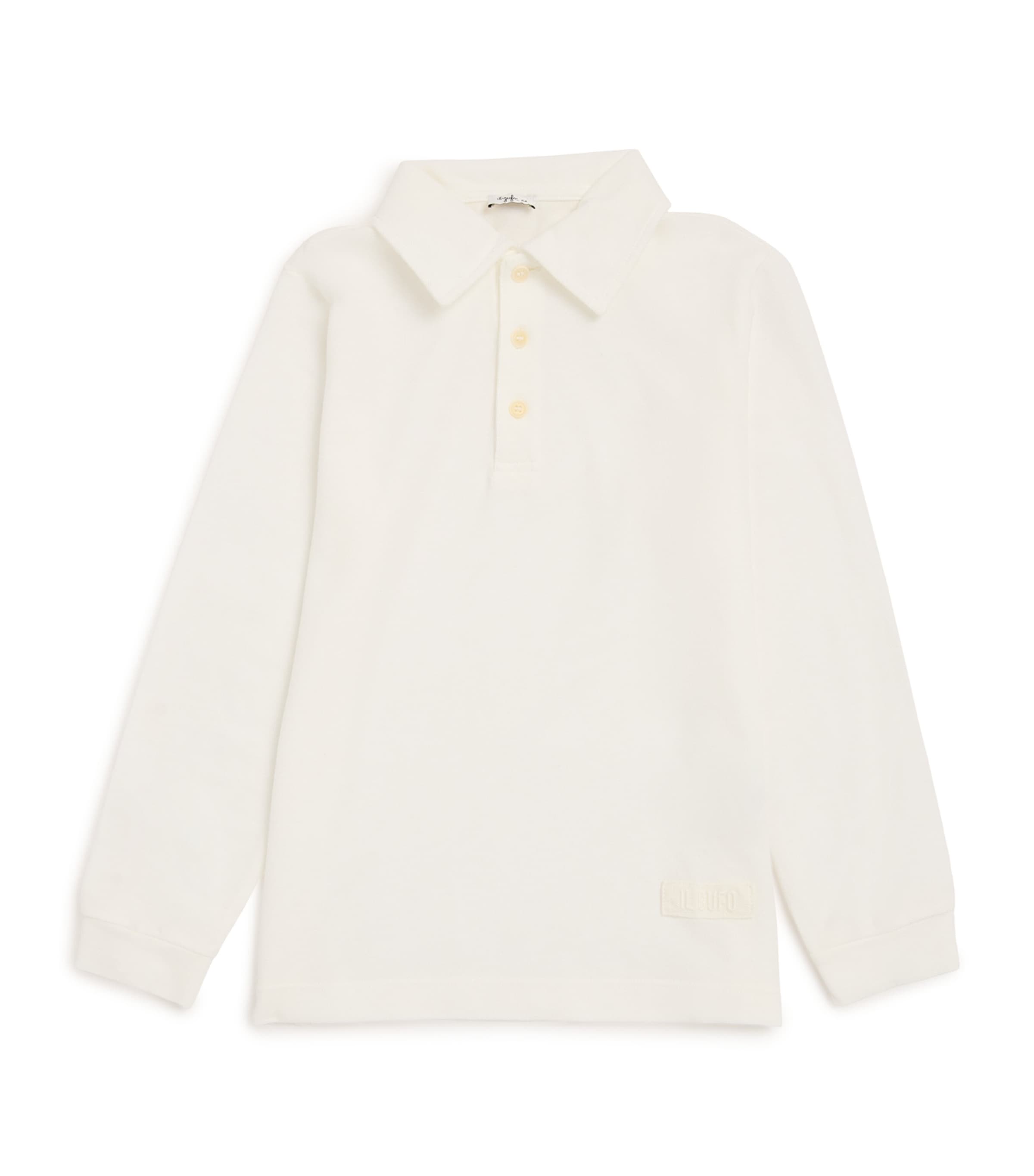 Cotton Long-Sleeve Polo Shirt (2-14 Years) 100MILK Image 1