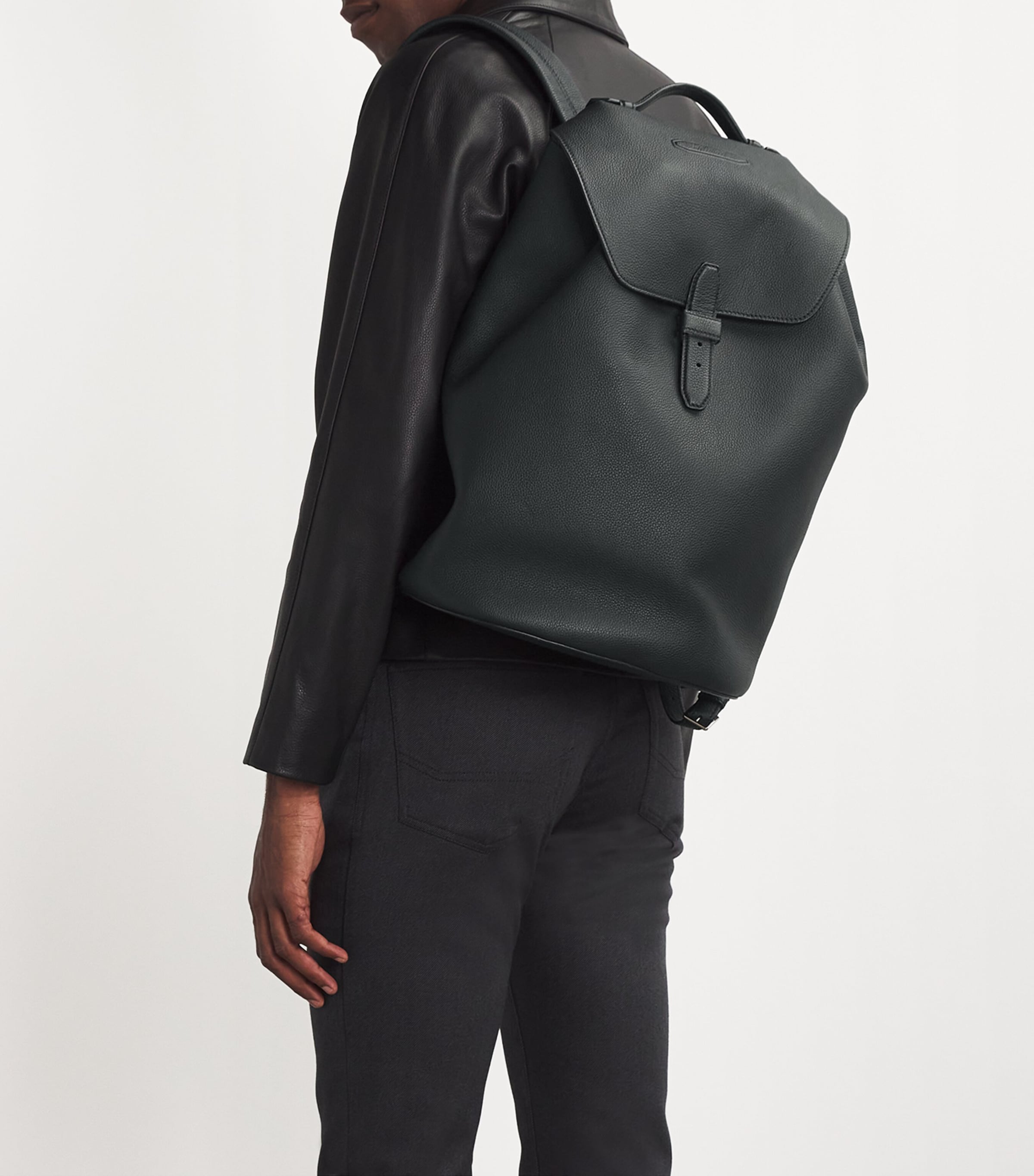 Grained Leather Backpack 1028 Image 5
